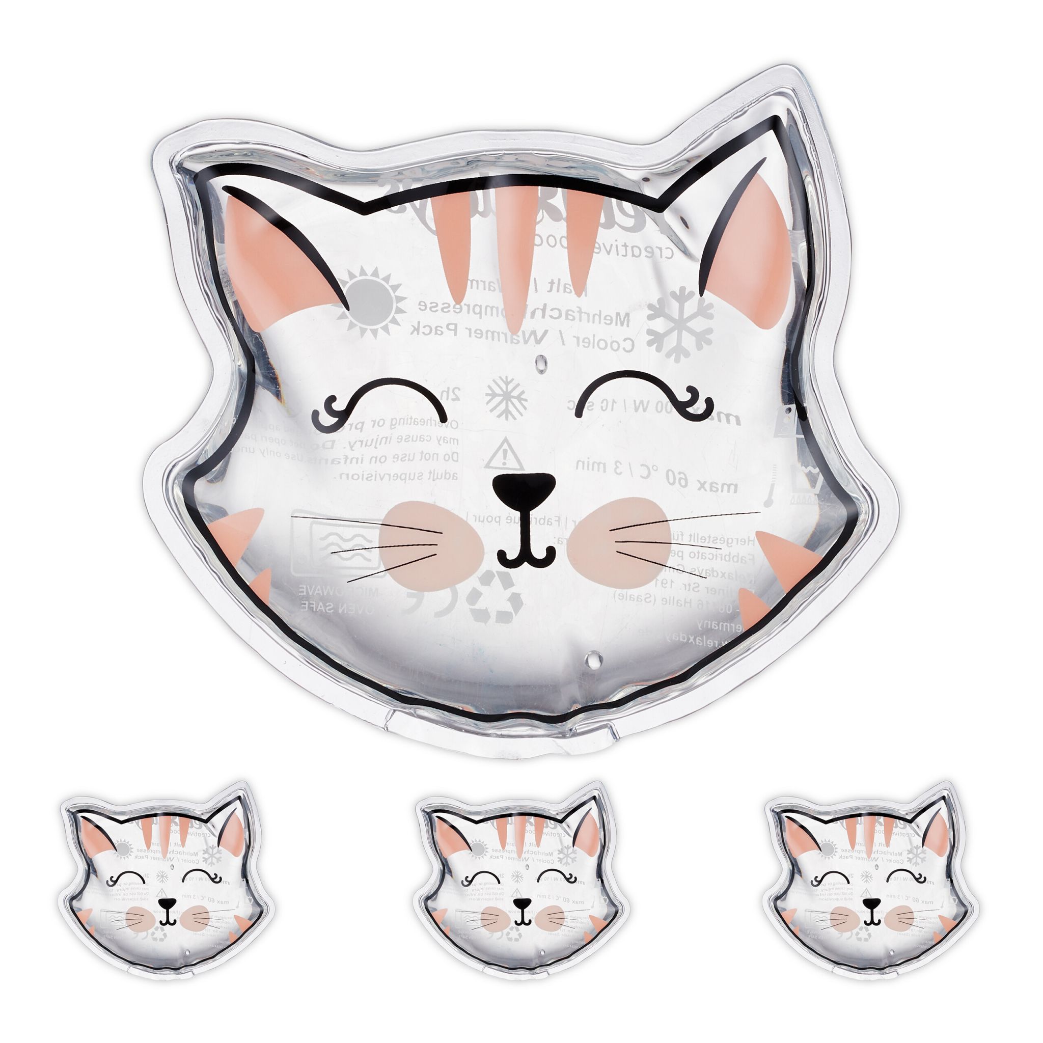 Kühlpads Kinder 4er-Set Rosa-Schwarz-Transparent