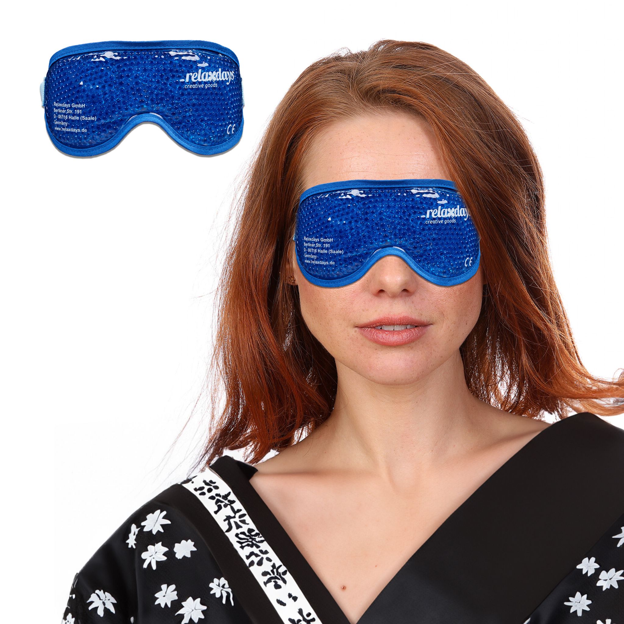 Augenmaske kühlend 2er-Set Blau-Hellblau
