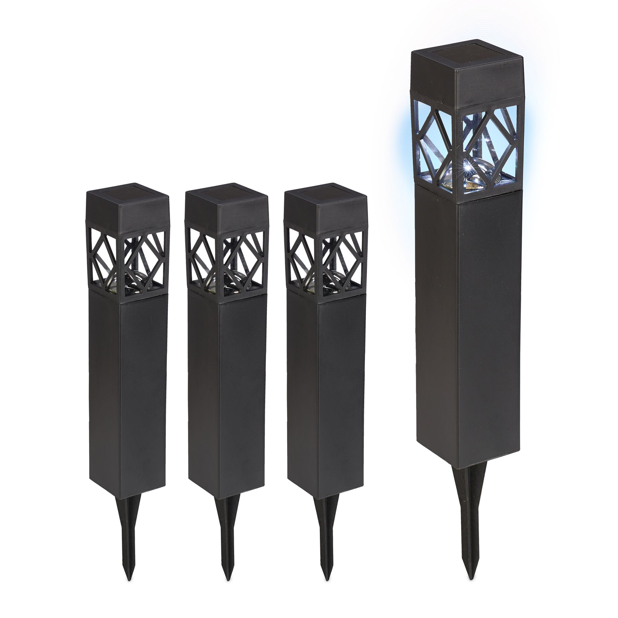 Solarlampenset Schwarz-Transparent