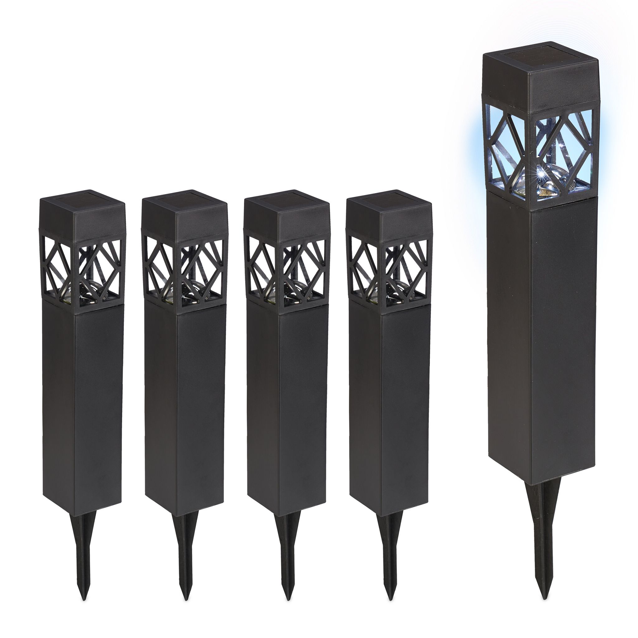 Solarlampenset Schwarz-Transparent