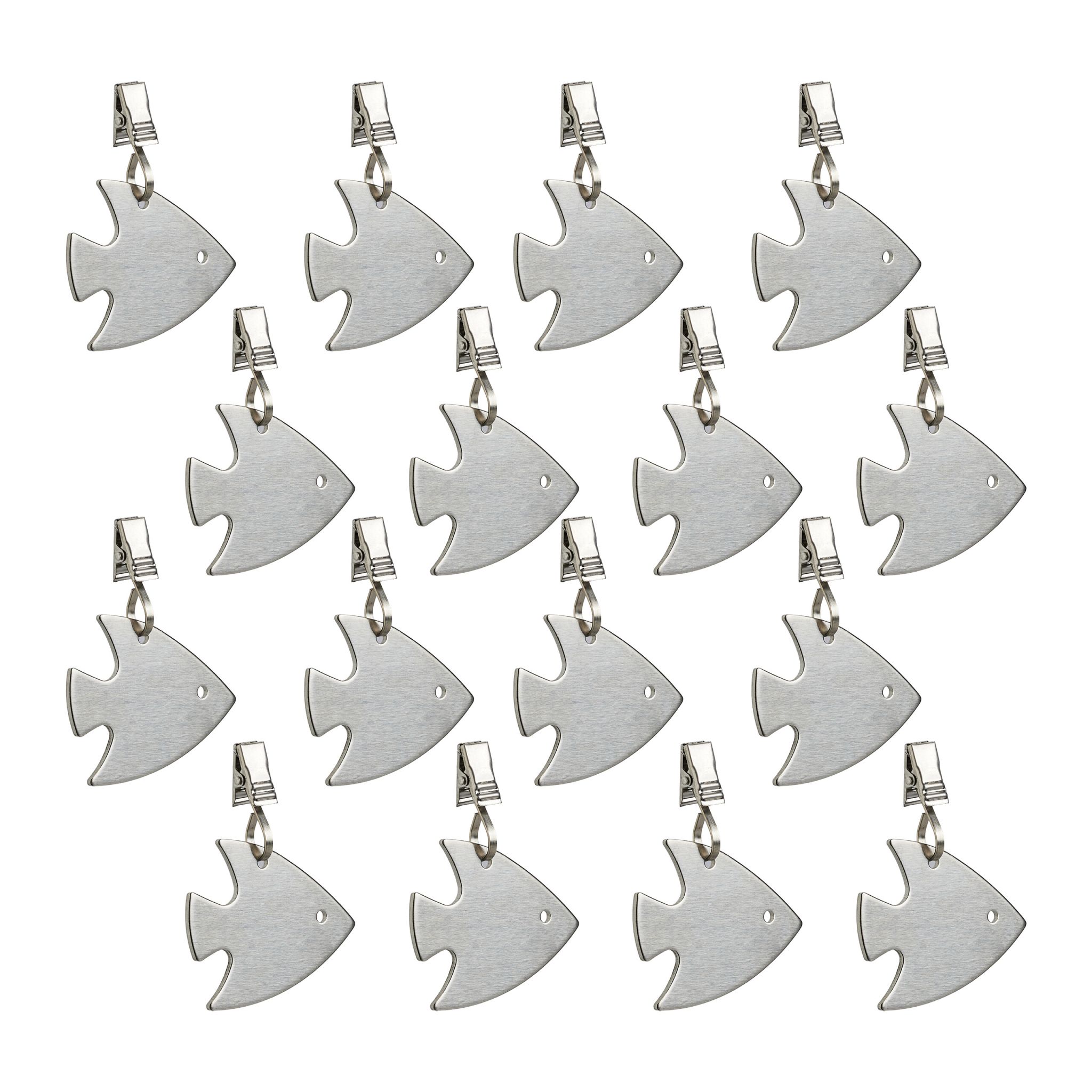 Tischdeckenbeschwerer Fisch 16er-Set Silber
