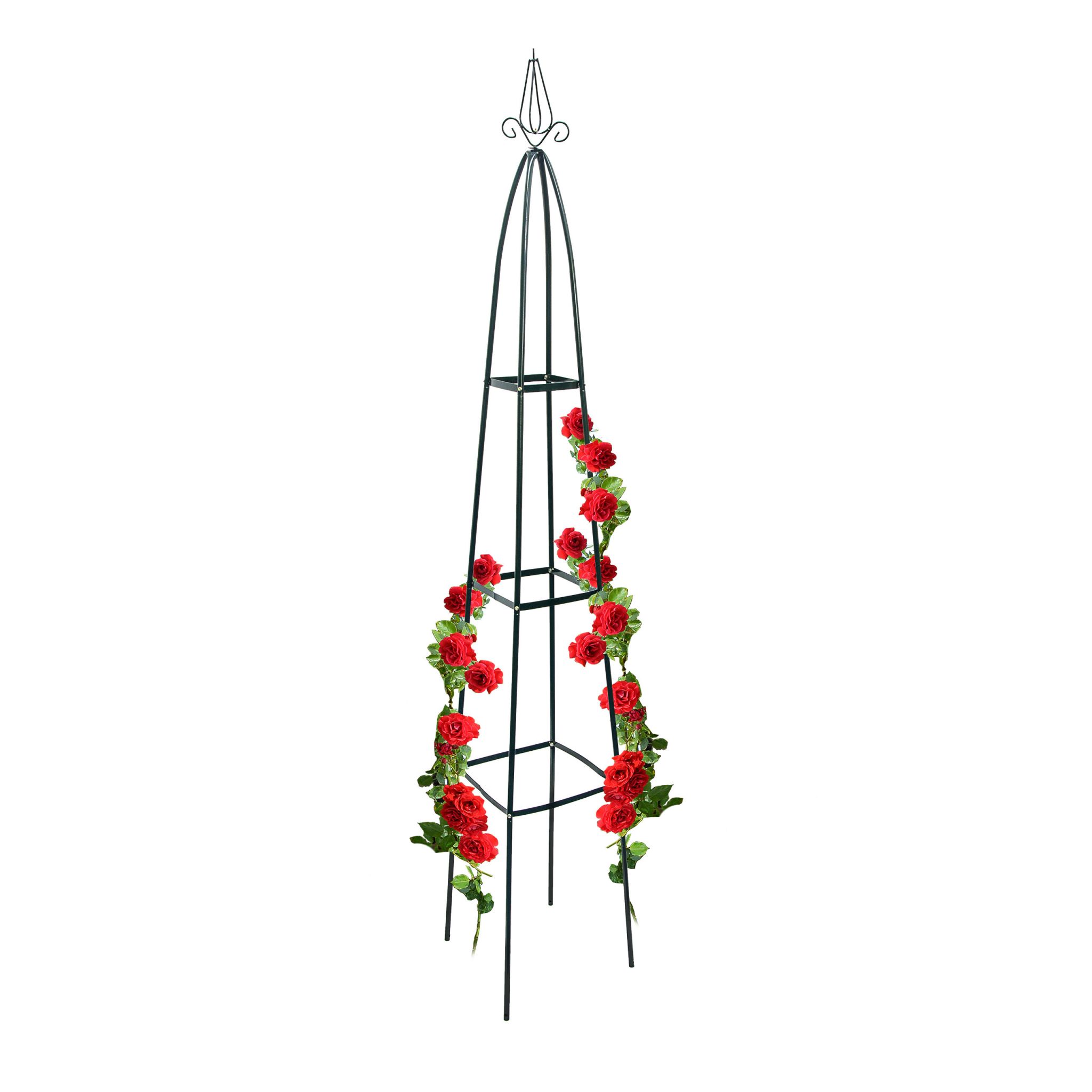 Garten Rankturm Metall ca. 190cm spitz Grün