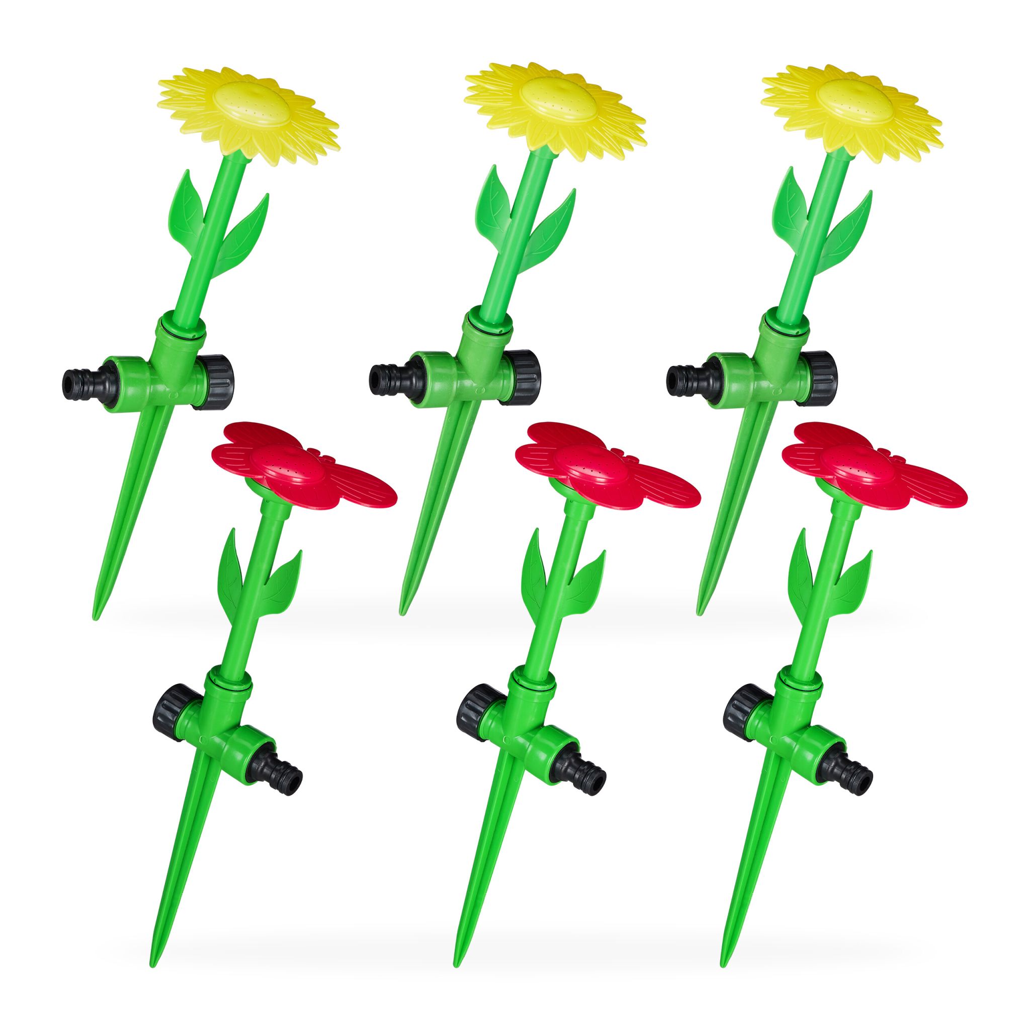 Sprinkler Blume 6er-Set Gelb-Grün-Rot