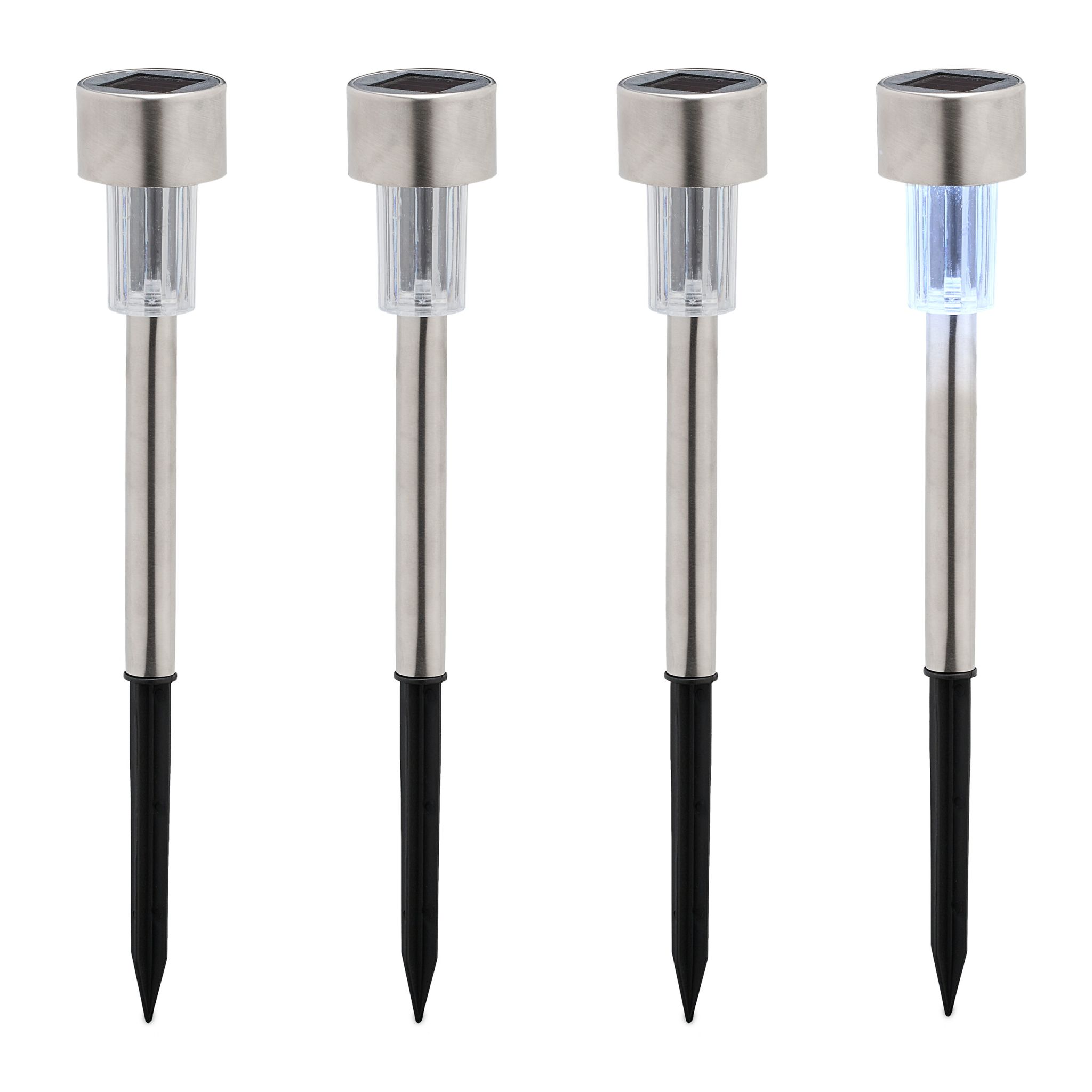 Solarlampenset Schwarz-Silber-Transparent