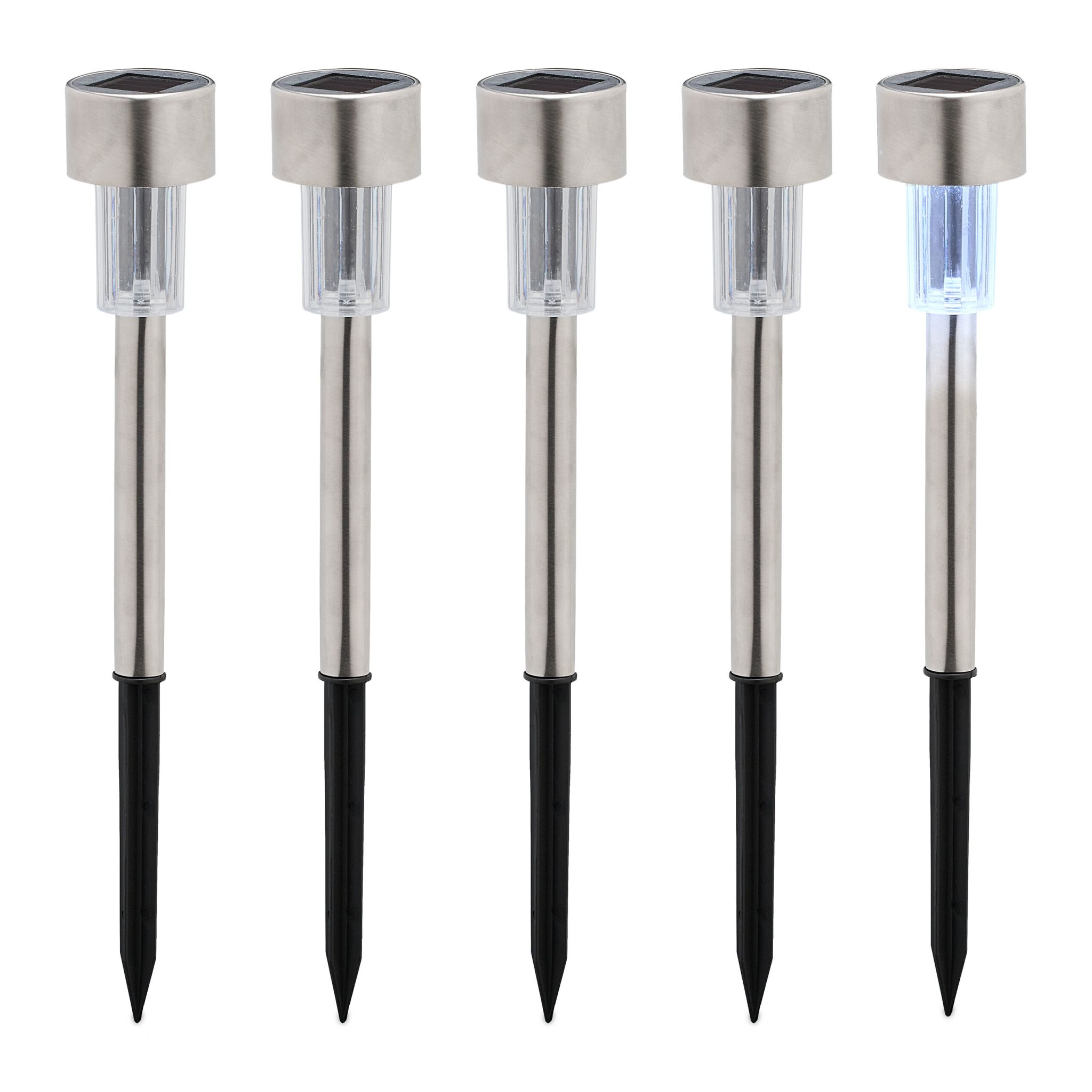 Solarlampenset Schwarz-Silber-Transparent