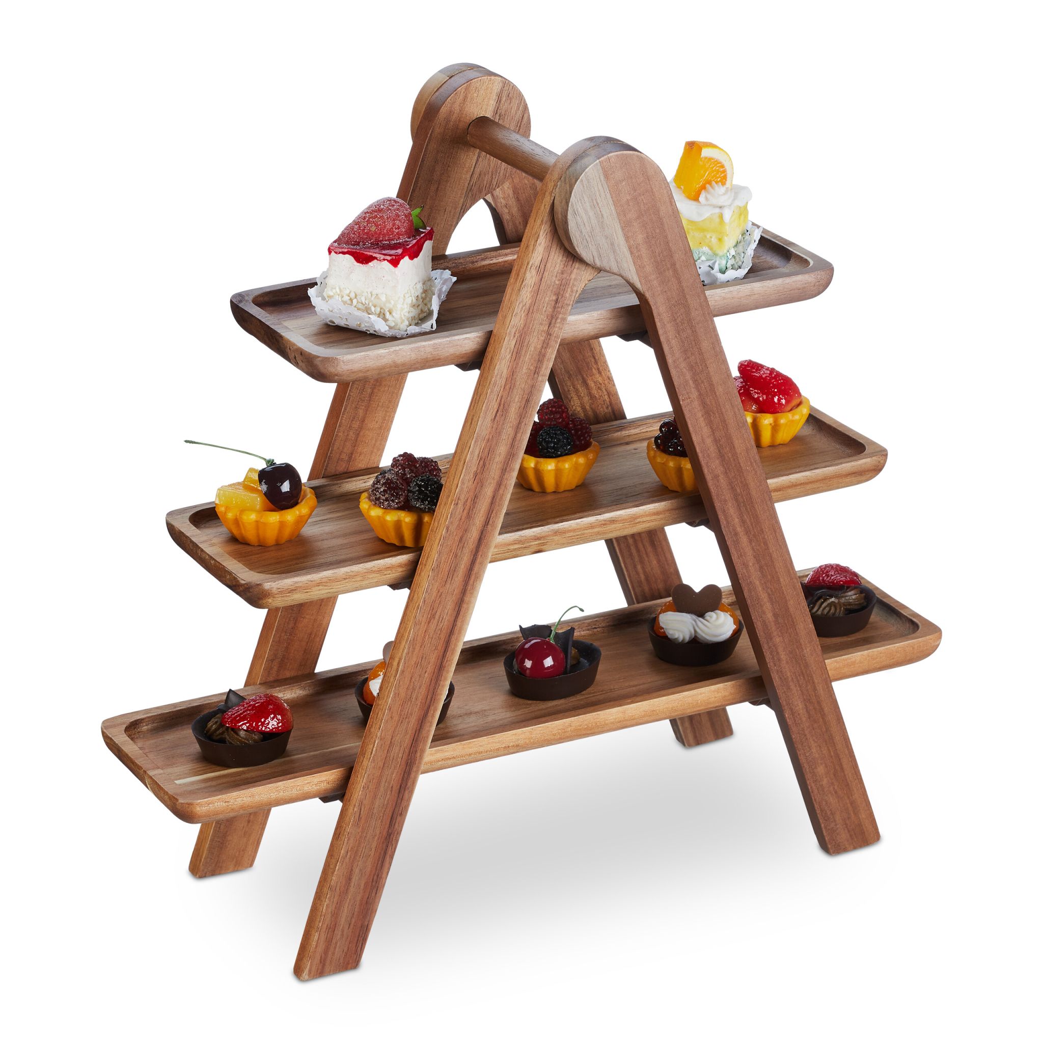3-stöckige Etagere Holz Braun