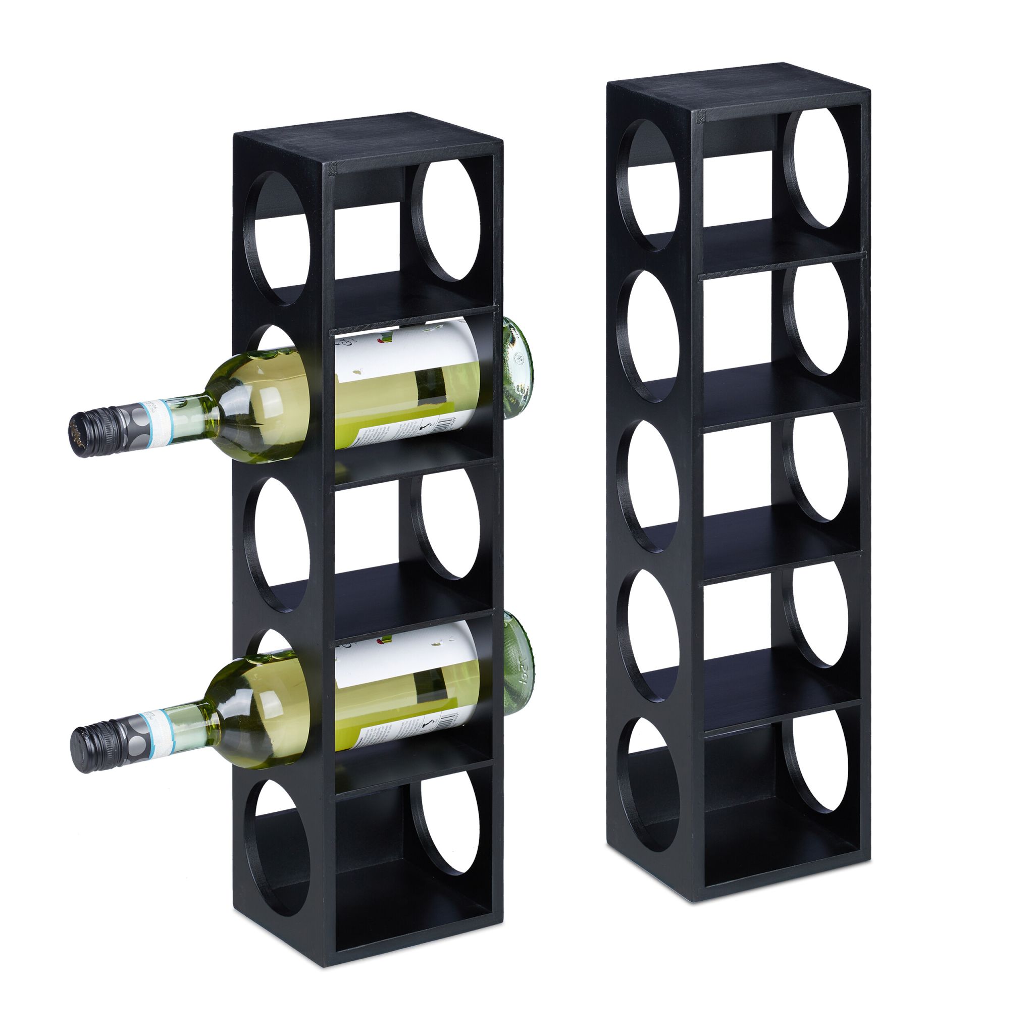 Weinregal 2er-Set Schwarz
