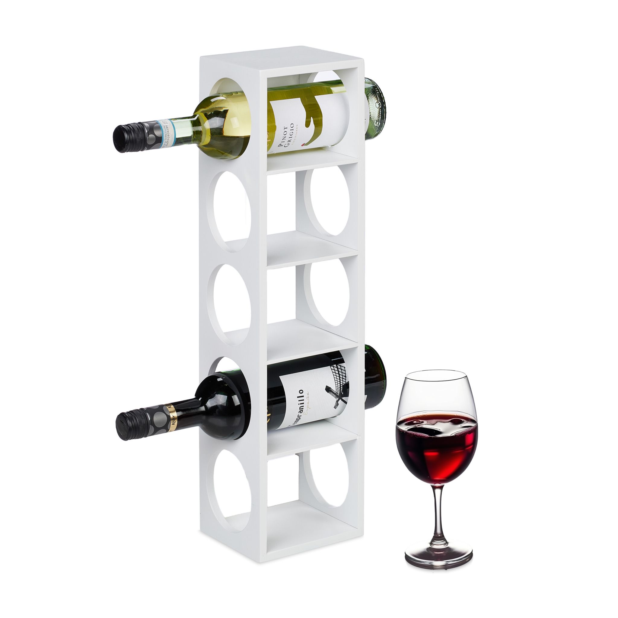 Weinregal Bambus Weiss