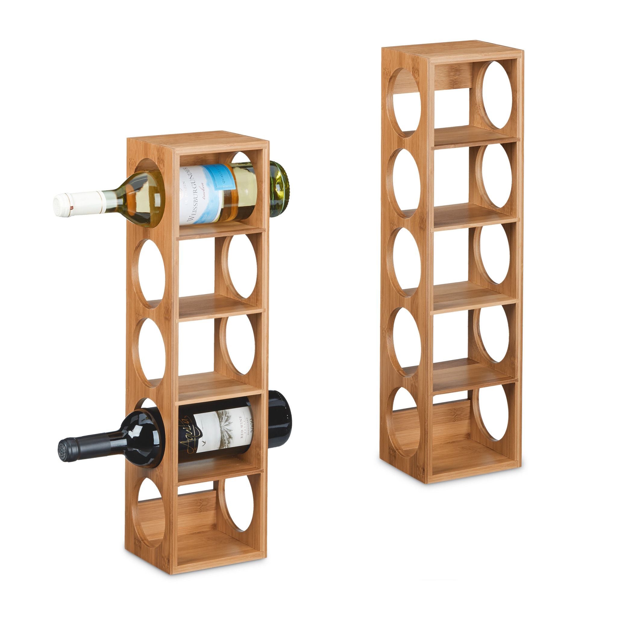 Weinregal Bambus 2er-Set Hellbraun
