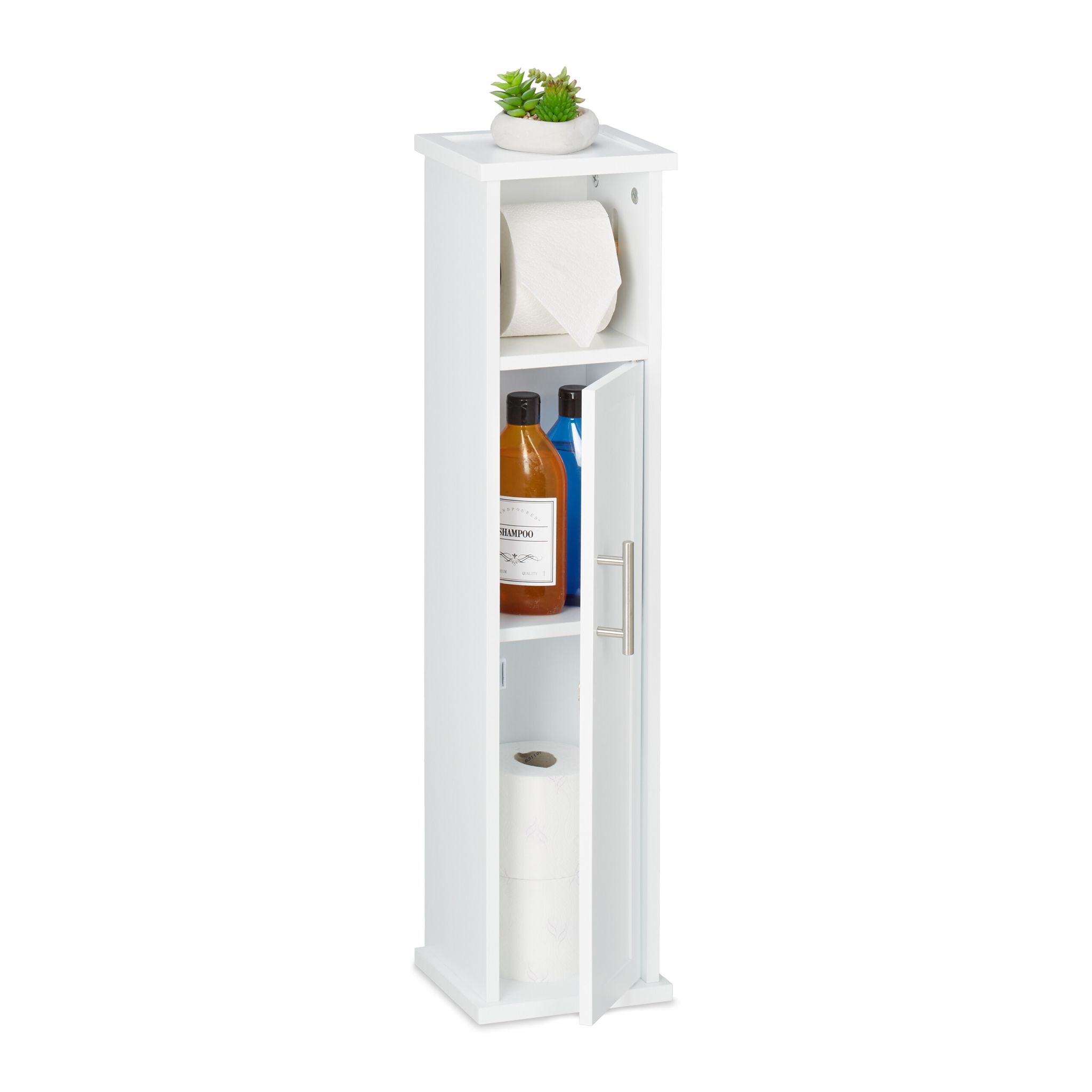 Toilettenpapierhalter stehend Weiss-Silber