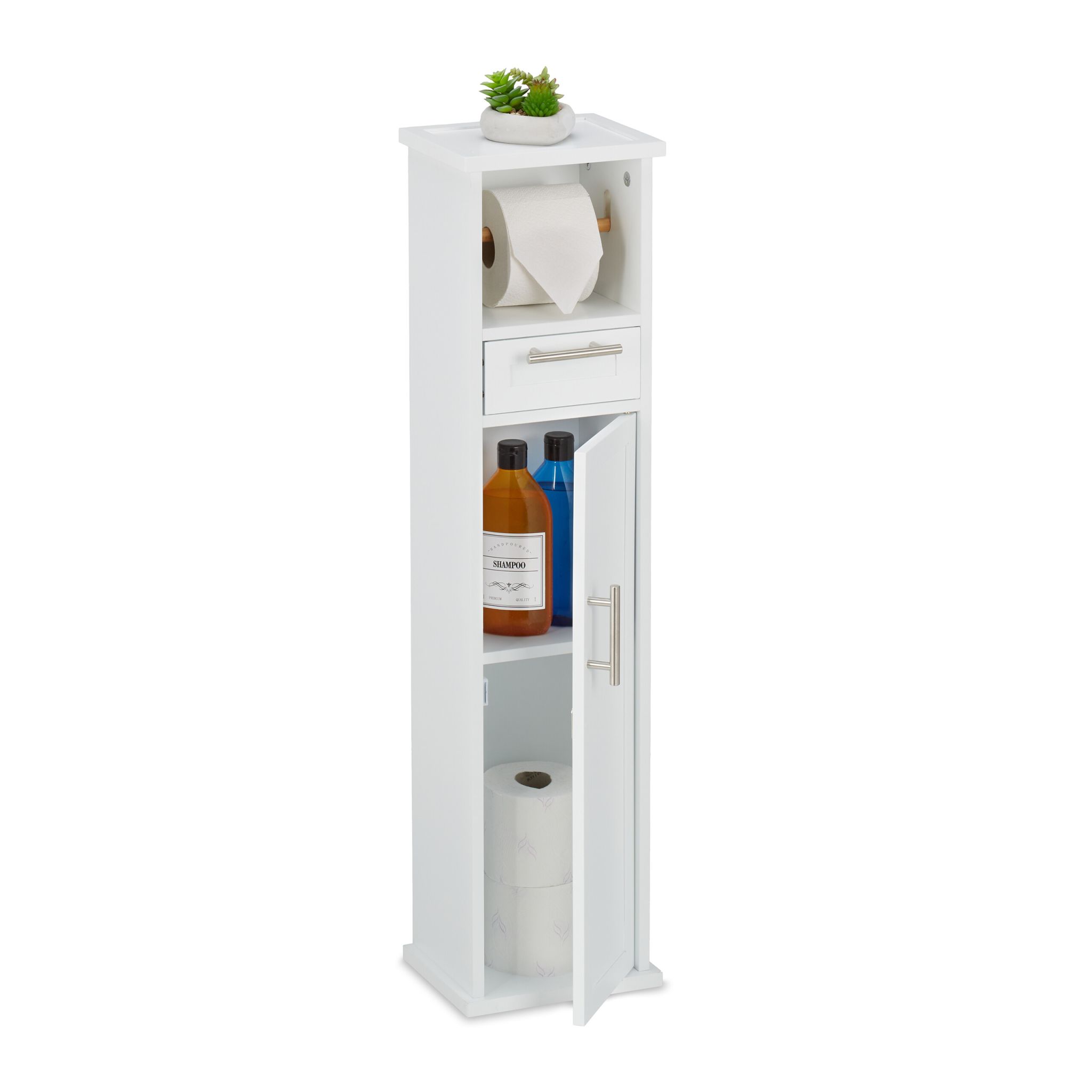 Toilettenpapierhalter stehend Weiss-Silber