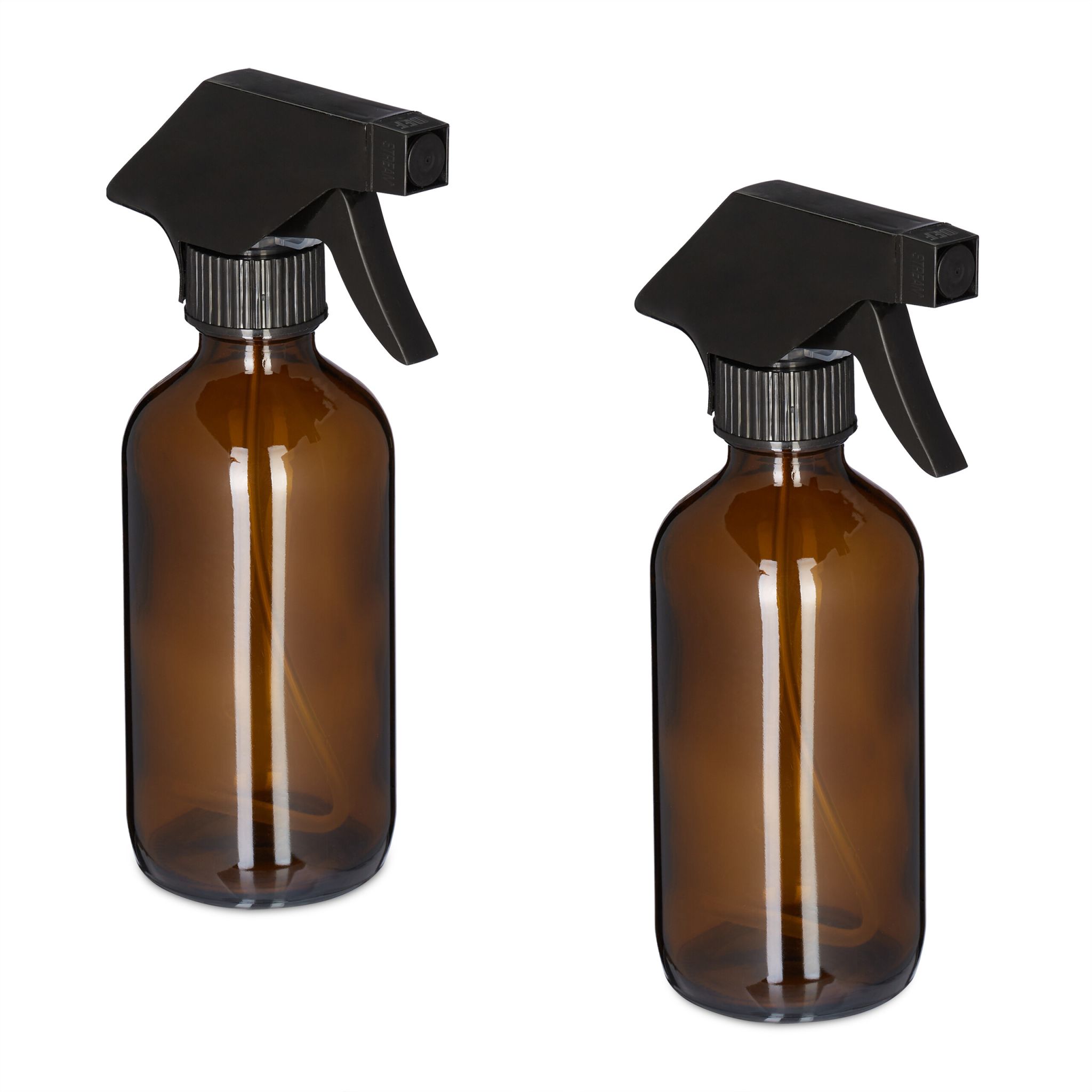 Sprühflasche Glas 230ml 2er-Set Braun
