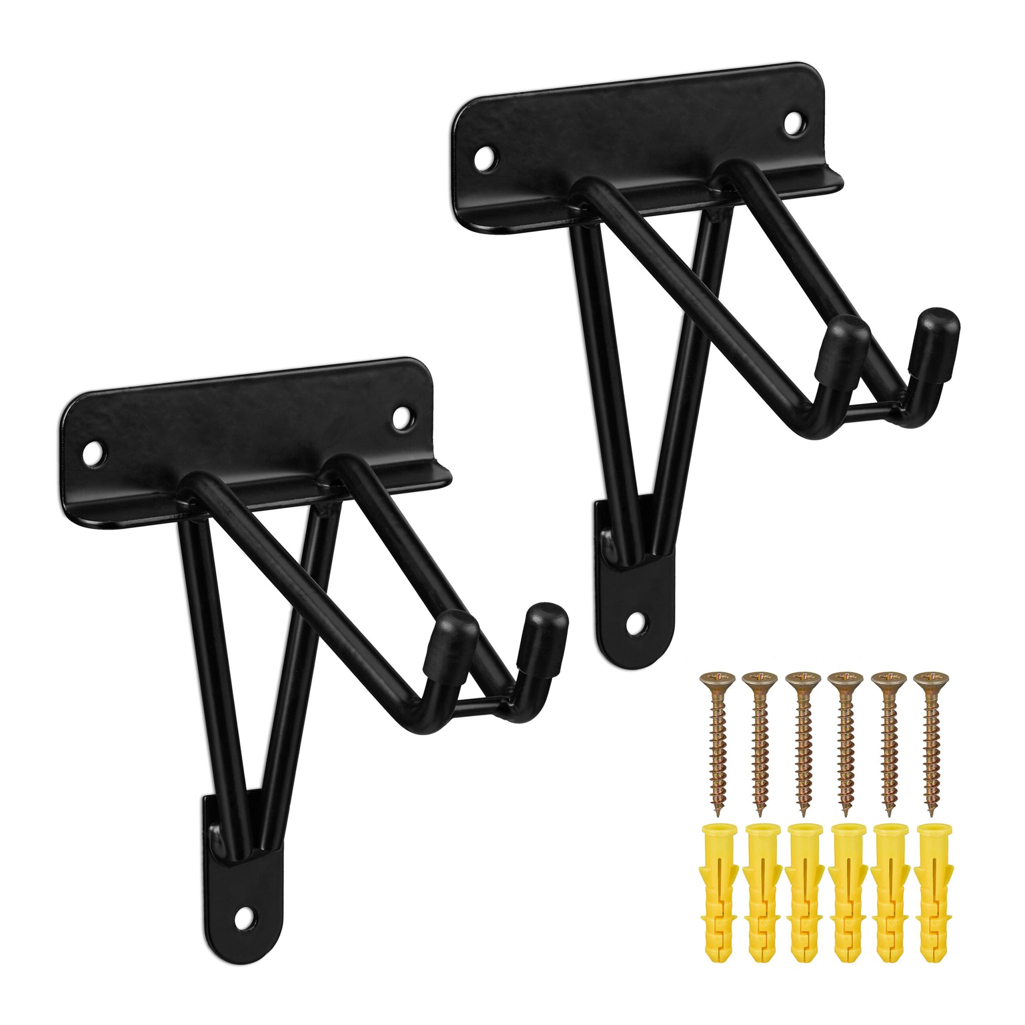 Wandhaken Garage 2er-Set Schwarz