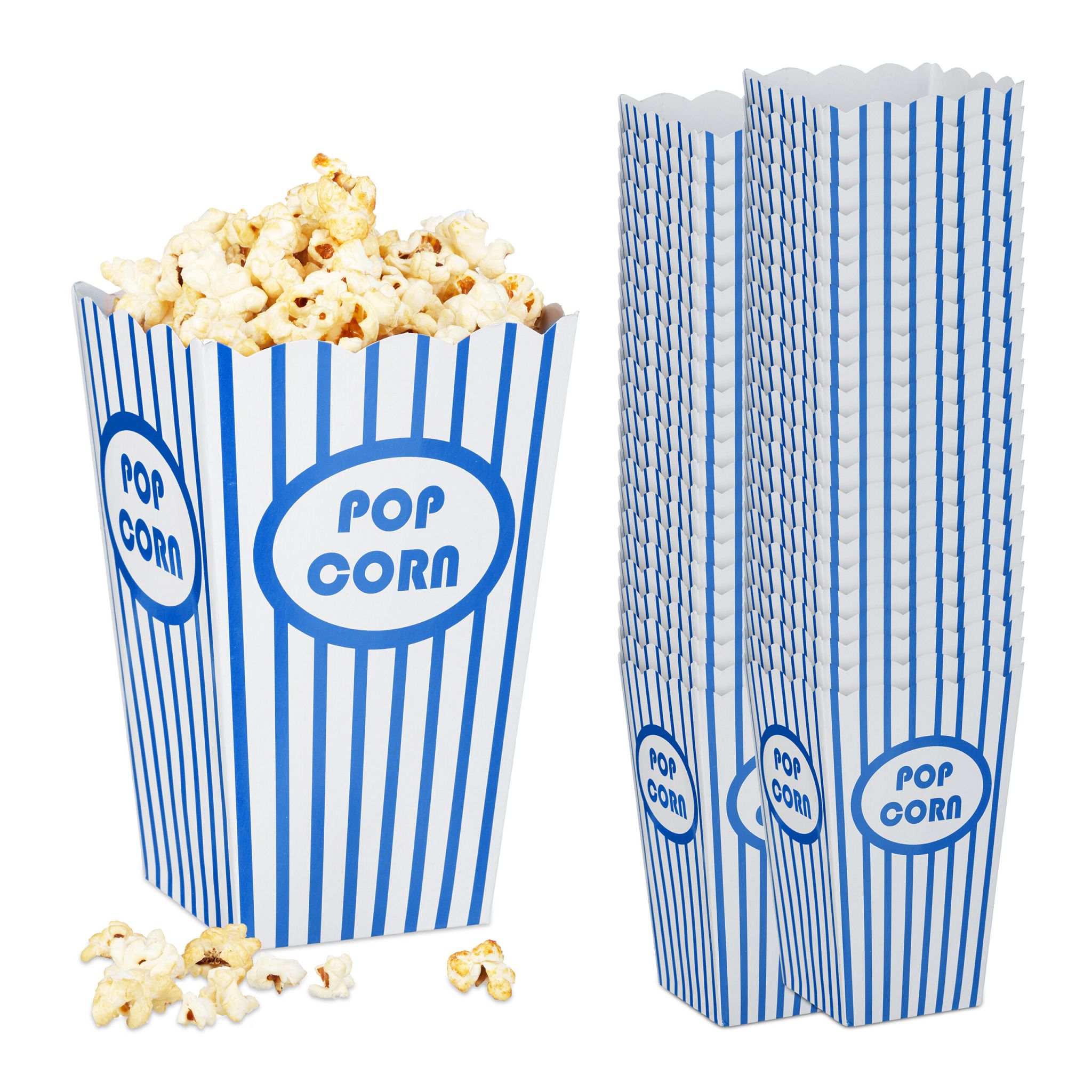 Popcorntüten 48er-Set Weiss-Blau