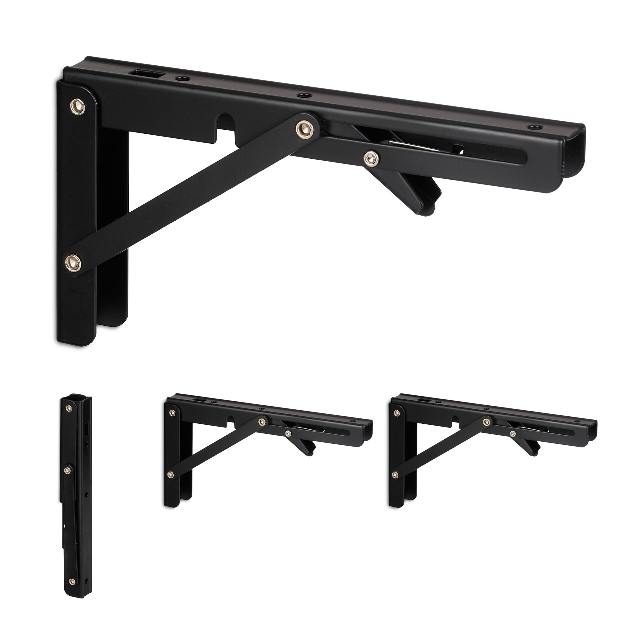 Klappbare Regalträger 4er-Set Schwarz
