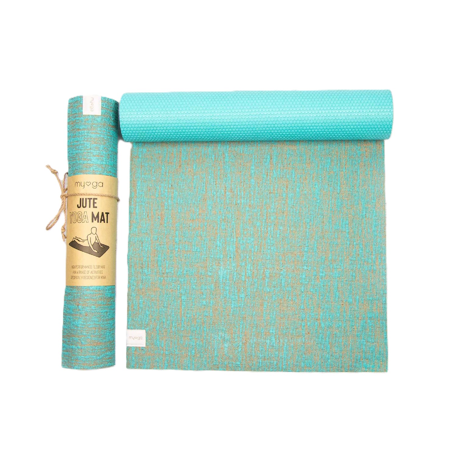 Yogamatte Jute Rutschfest Aqua