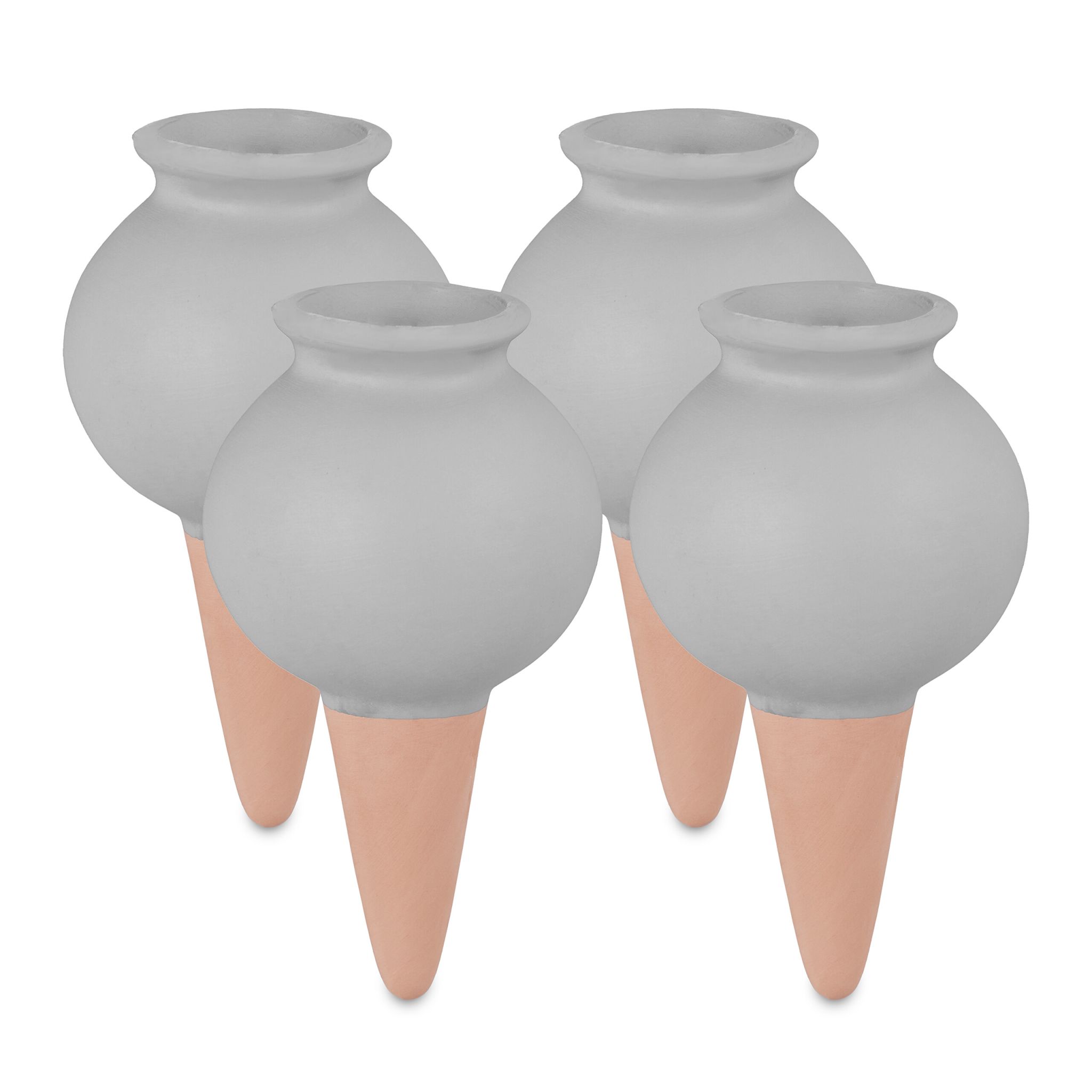 Tonkegel 4er-Set Hellbraun-Grau