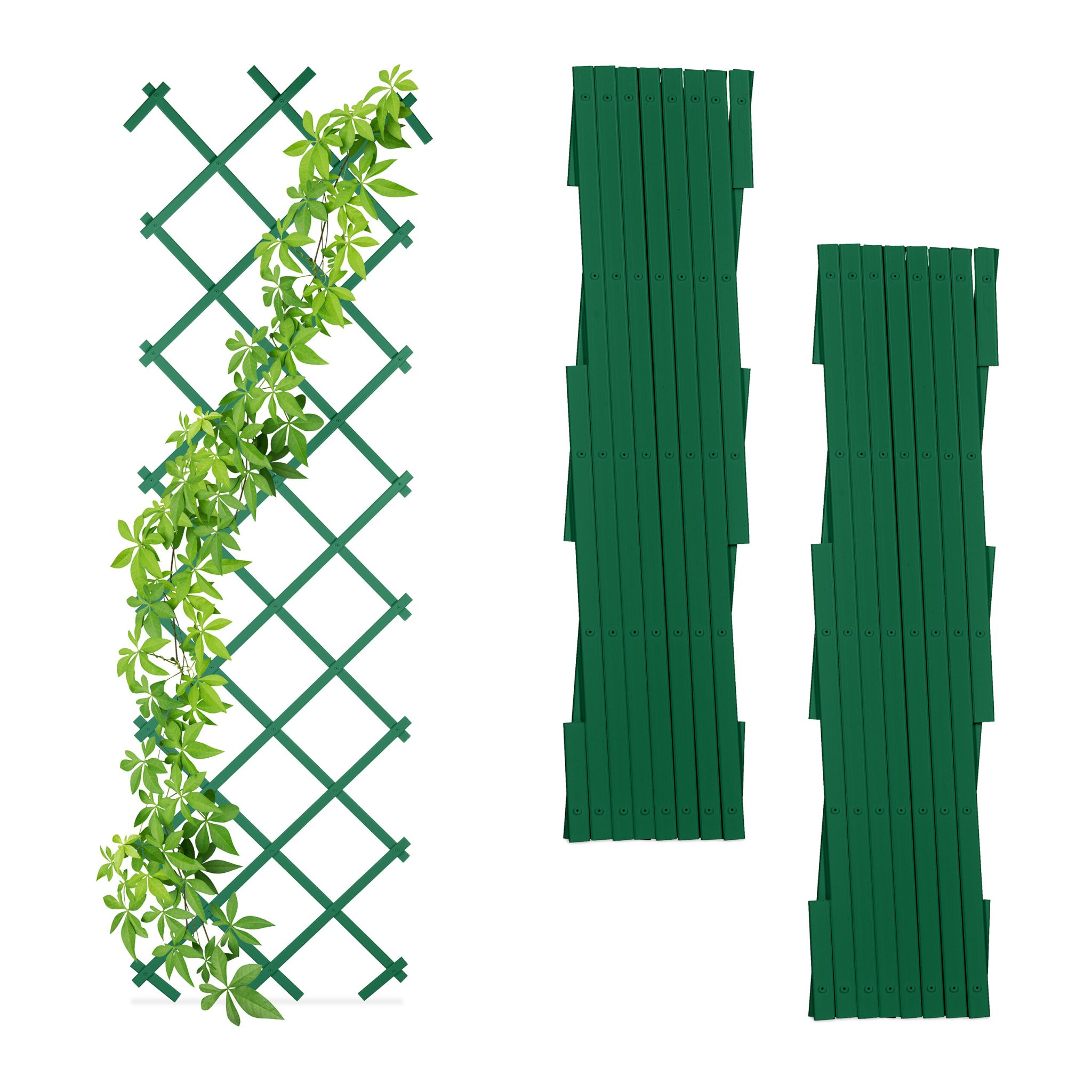 Ausziehbares Rankgitter 3er-Set Grün