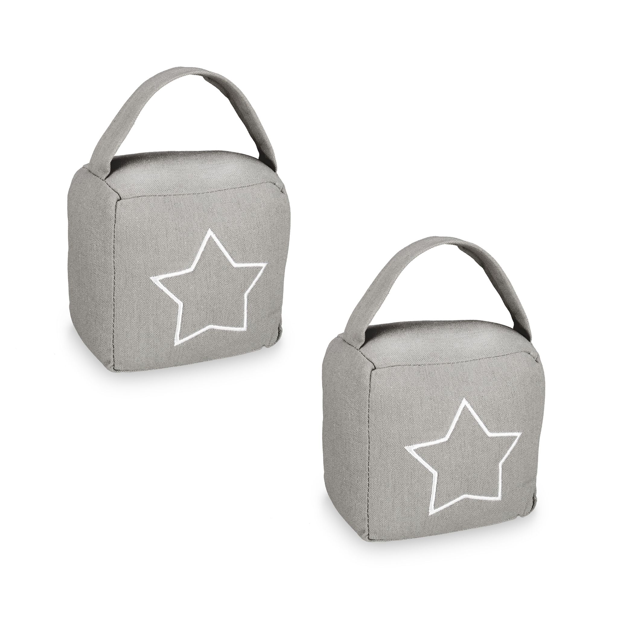 Türstopper Stern 2er-Set Weiss-Grau