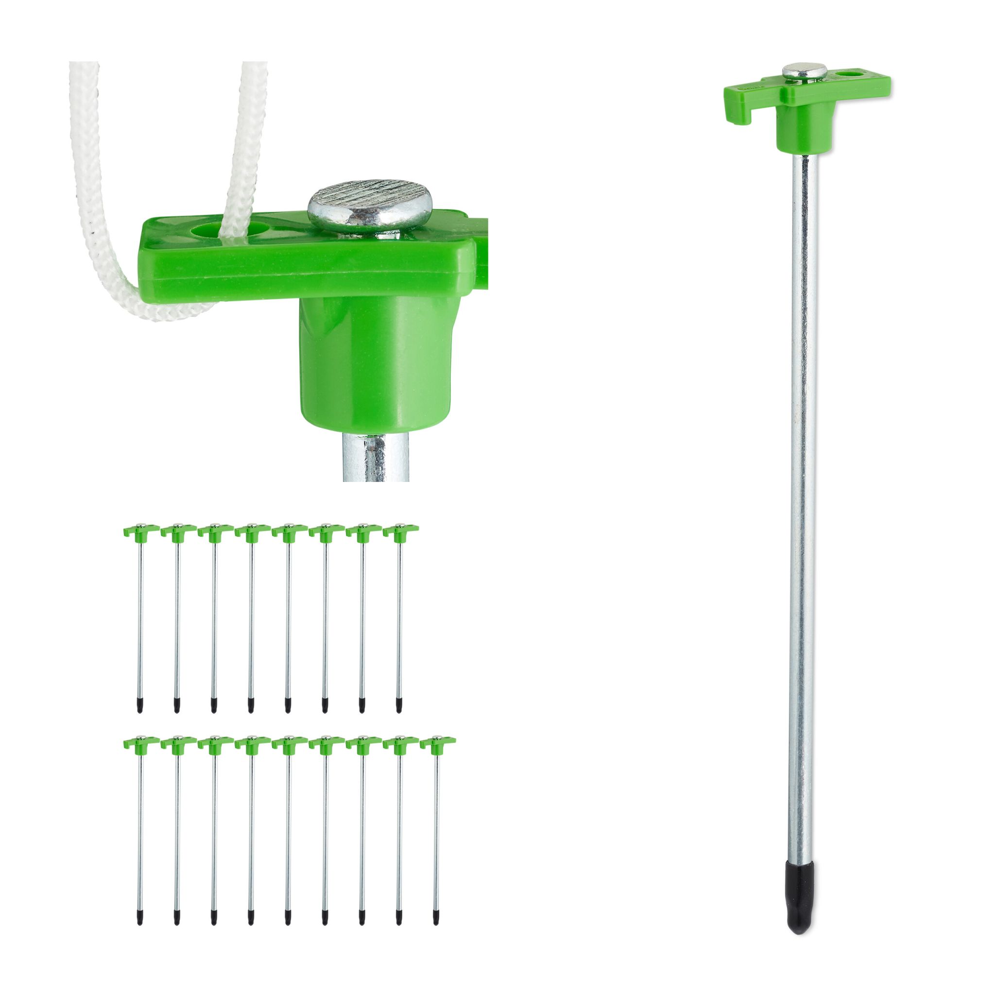 Felsbodenheringe 18er-Set Grün-Schwarz-Silber