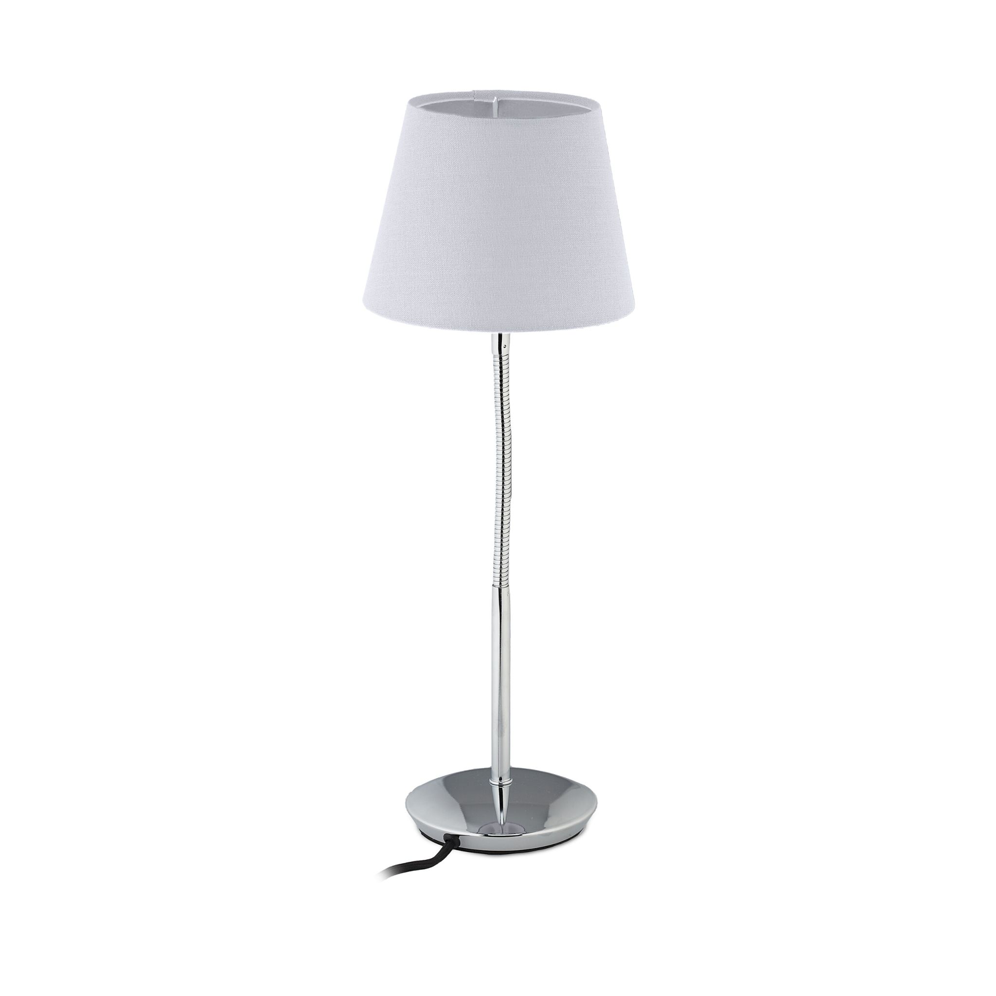 Flexible Tischlampe mit Stoffschirm Weiss-Silber