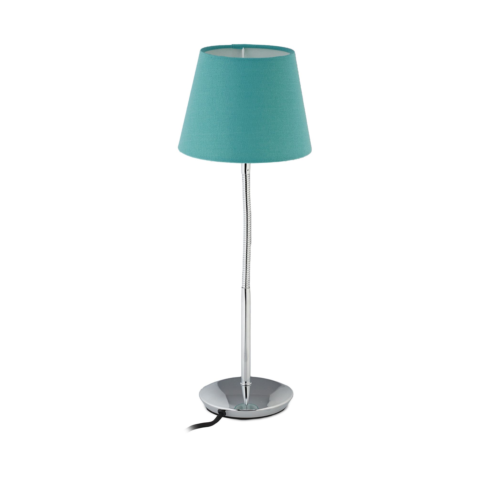 Flexible Tischlampe mit Stoffschirm Silber-Türkis