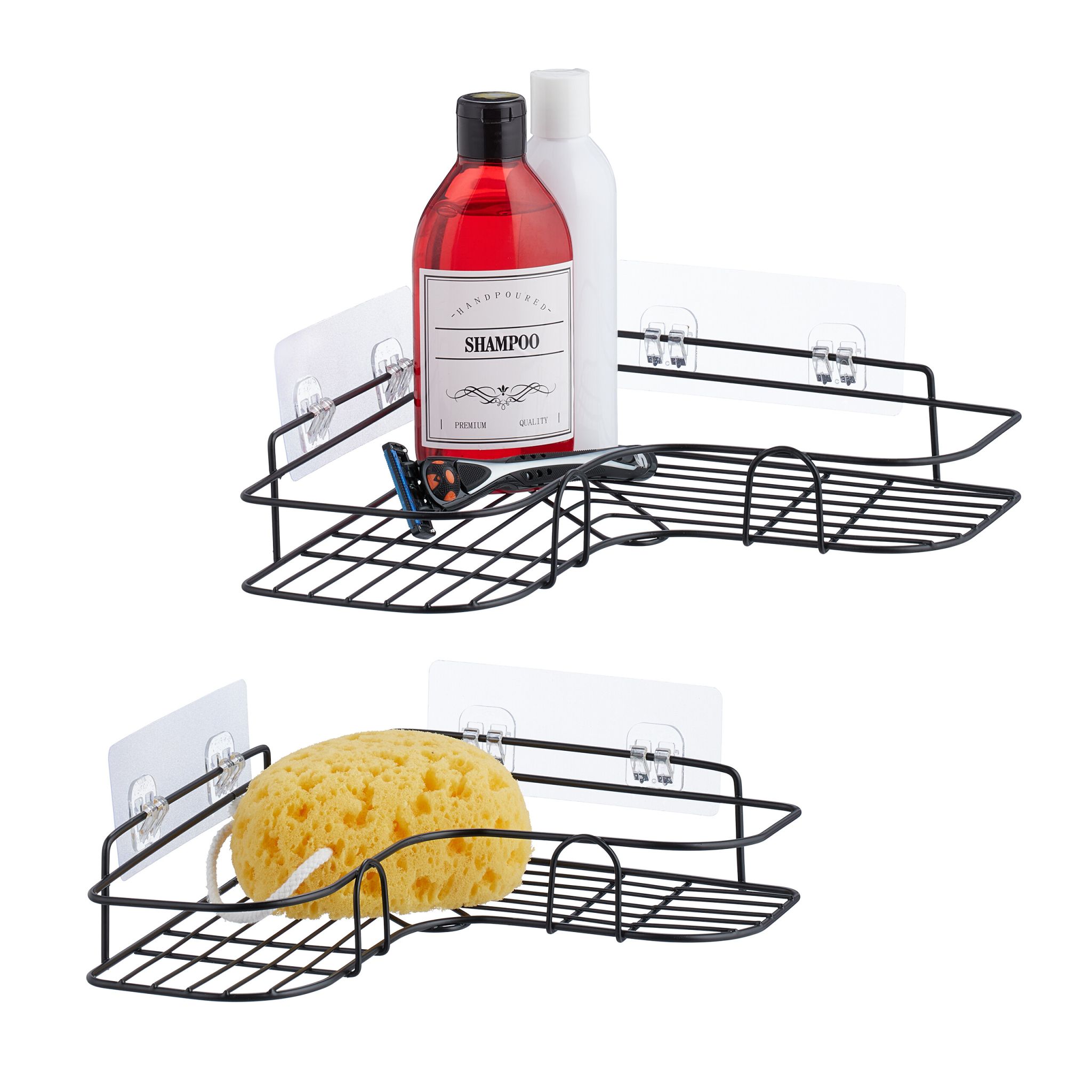 Duschablage ohne Bohren 2er-Set Schwarz