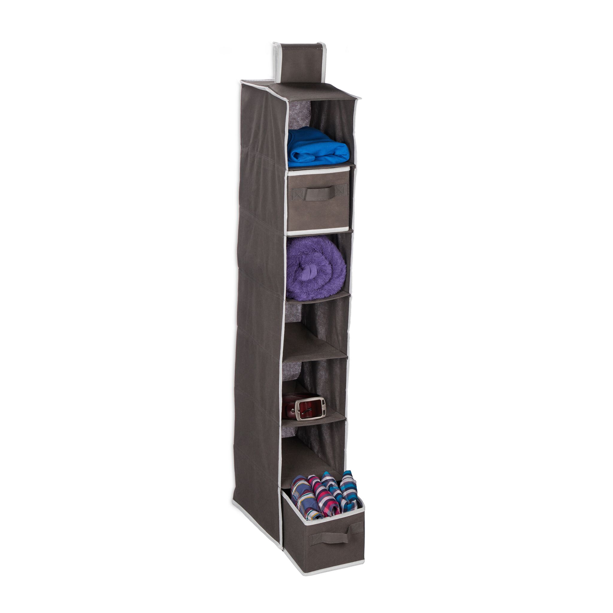 Hängeregal Kleiderschrank 7 Fächer Anthrazit-Weiss
