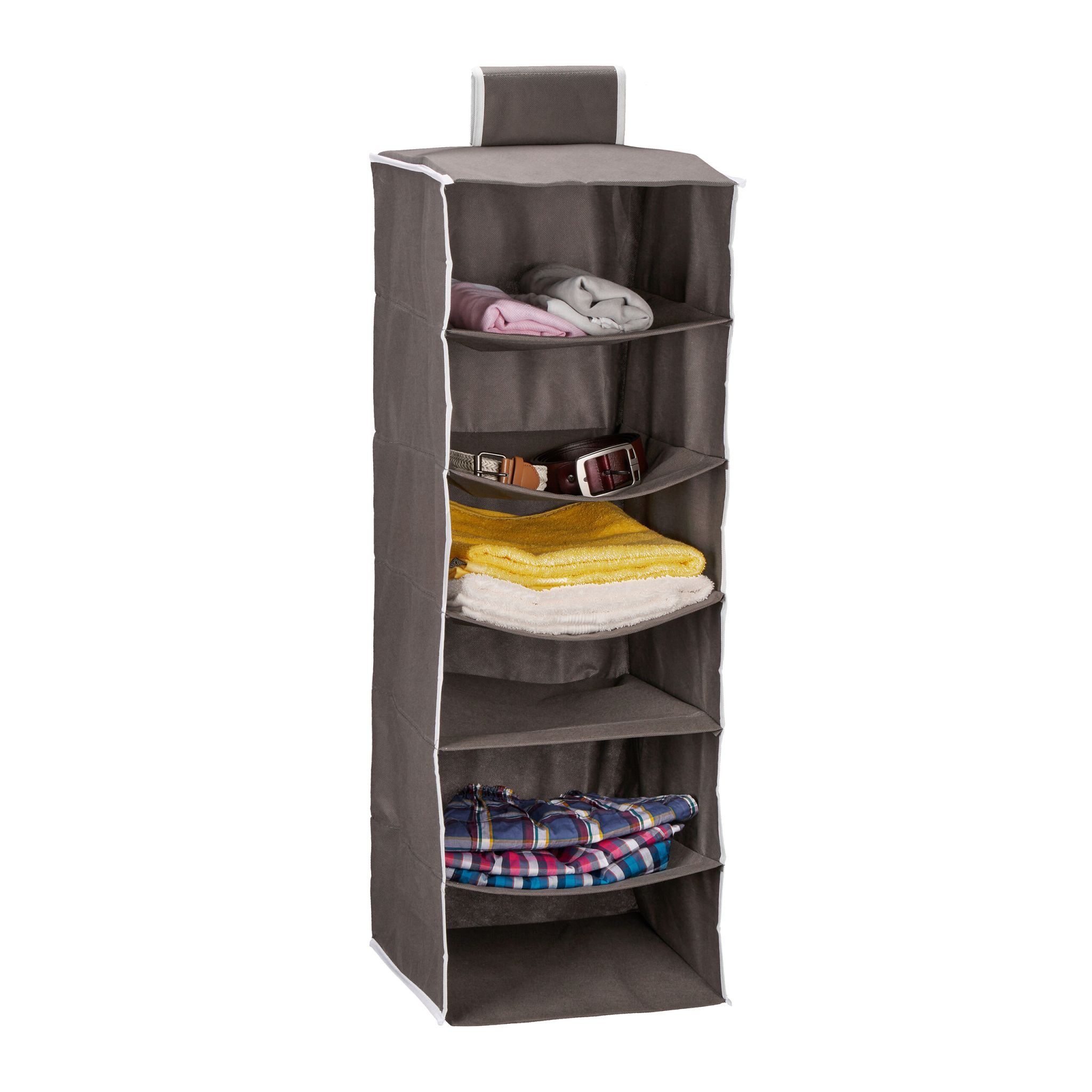 Hängeregal Kleiderschrank 6 Fächer Anthrazit-Weiss