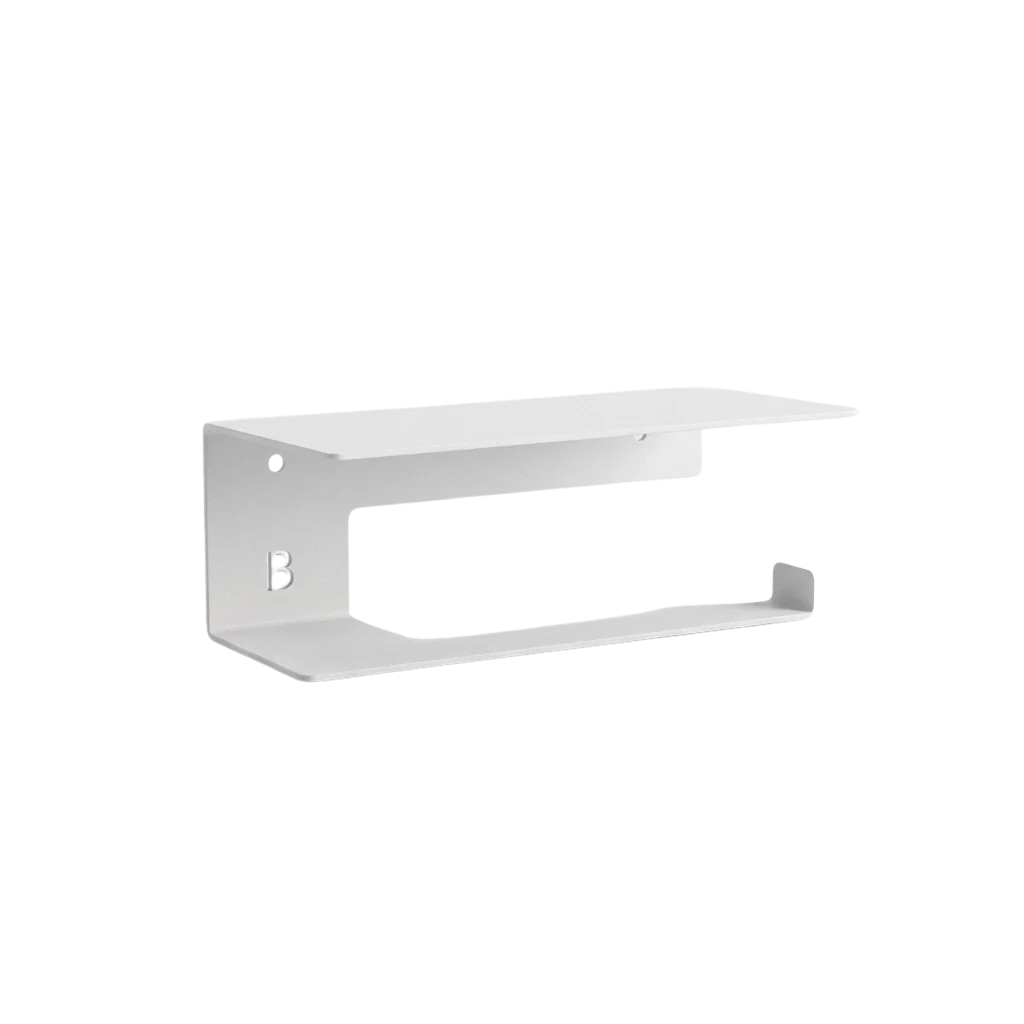 Wand-Toilettenpapierhalter mit Ablage weiss