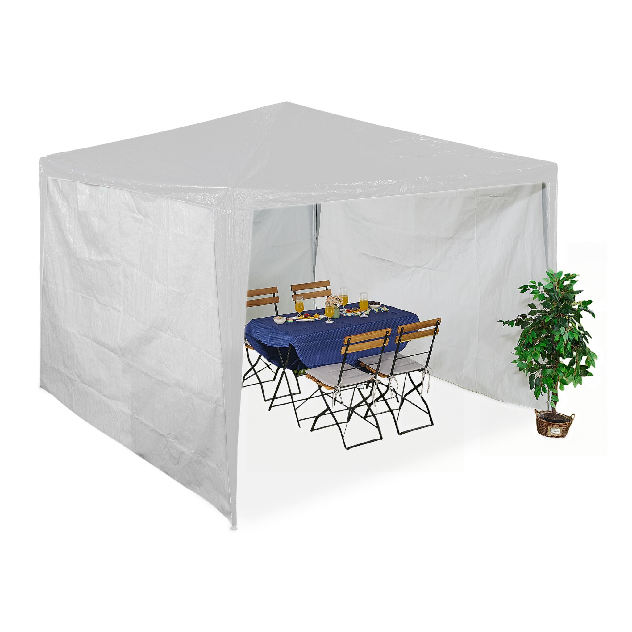 Pavillon Seitenteile 3er-Set Weiss