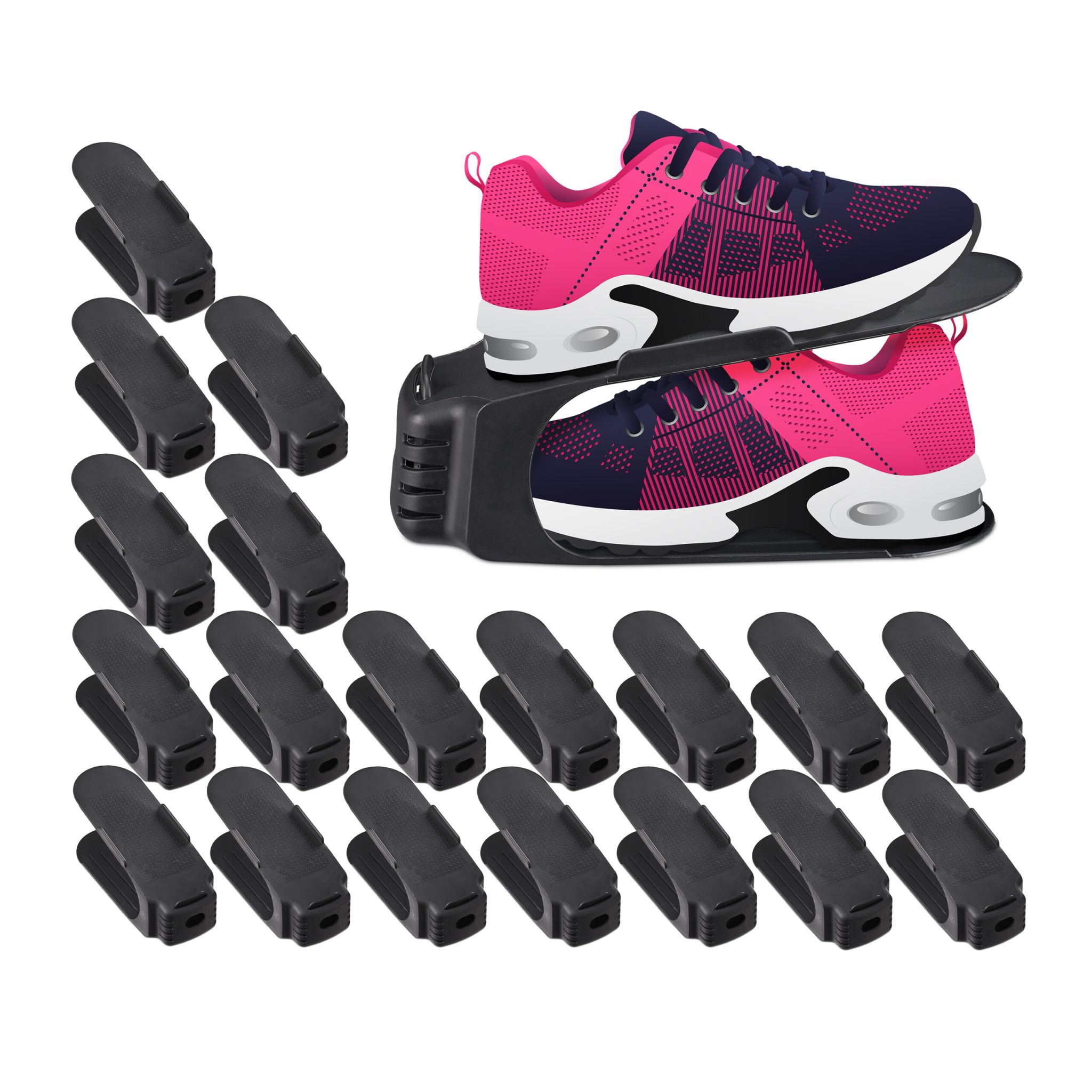 Schuhstapler 20er-Set Schwarz