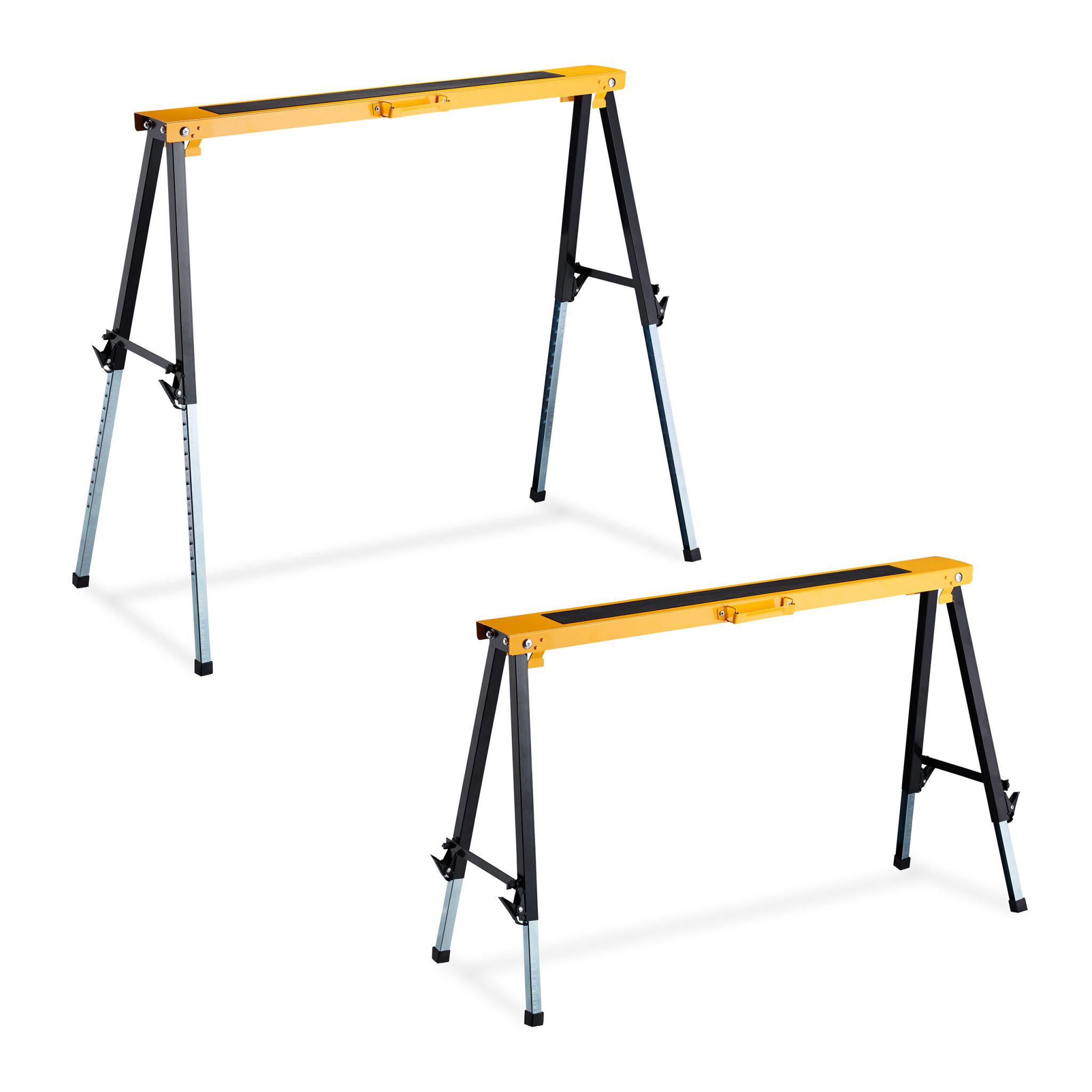 Arbeitsbock 2er-Set höhenverstellbar Orange-Schwarz-Silber