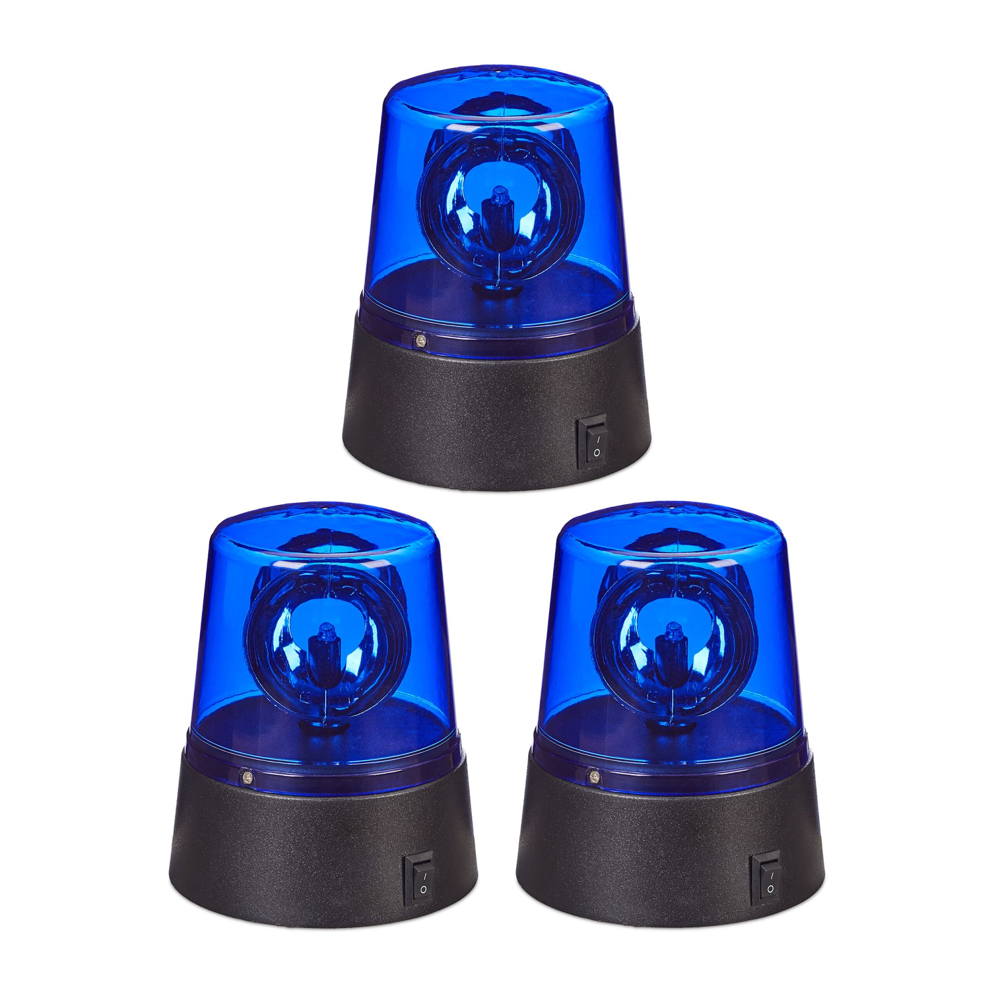 LED Blaulicht 3er-Set Blau-Schwarz