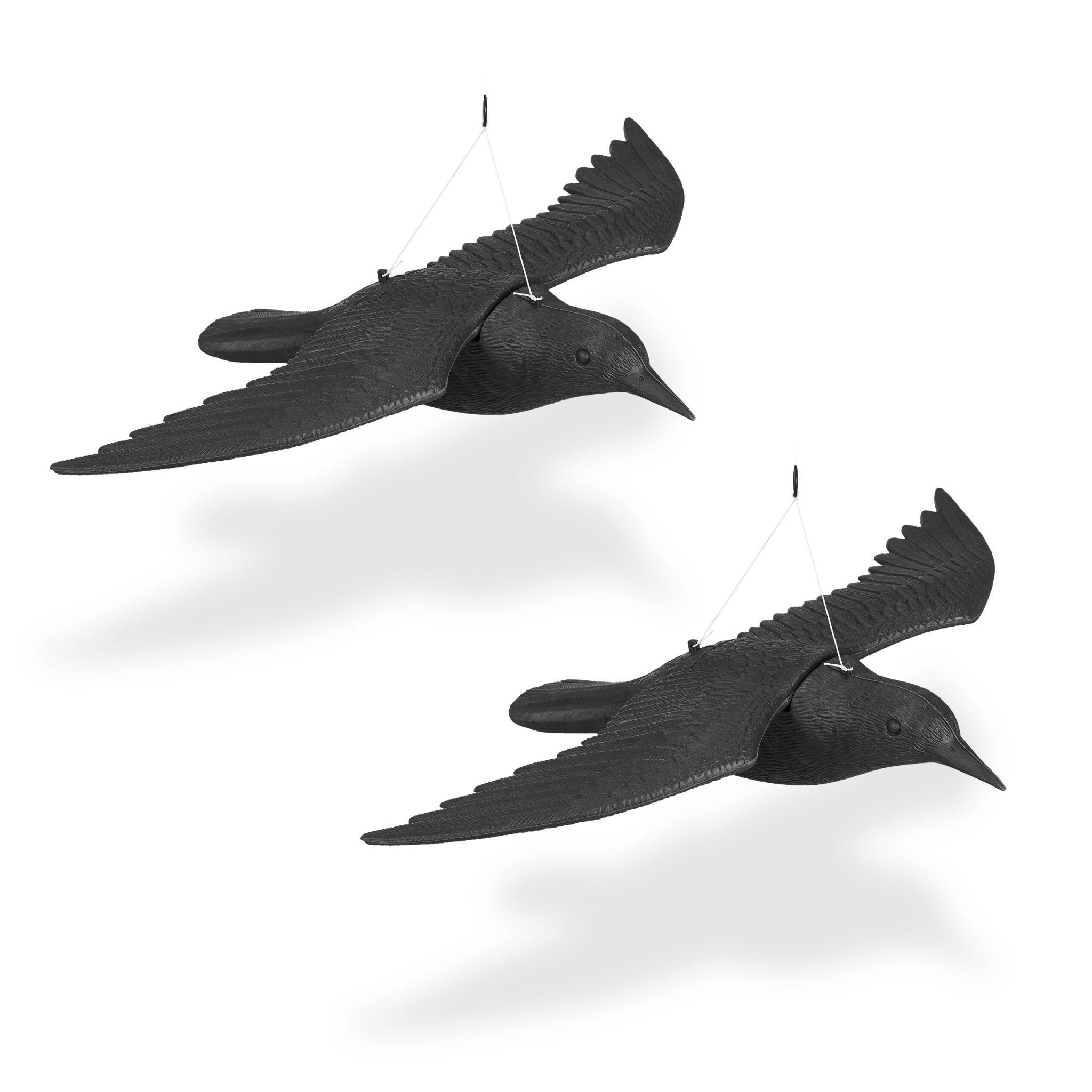 Taubenschreck Krähe 2er-Set Schwarz