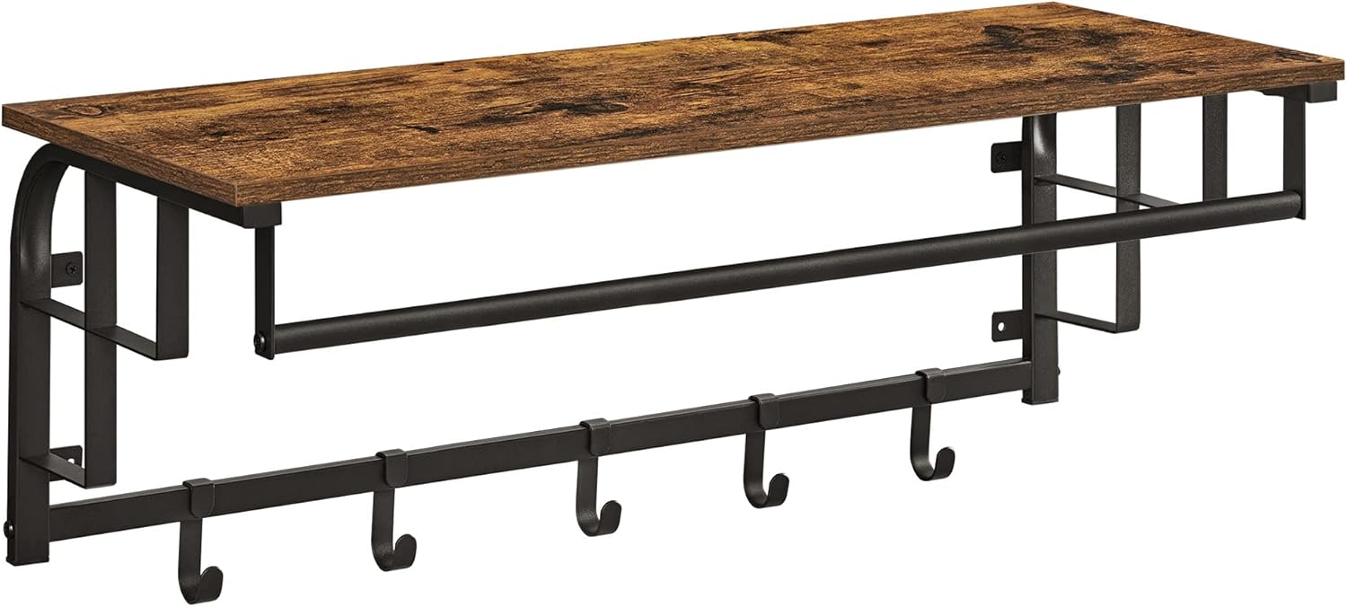 Wandgarderobe mit Aufbewahrungsregal 80cm rustikal Braun