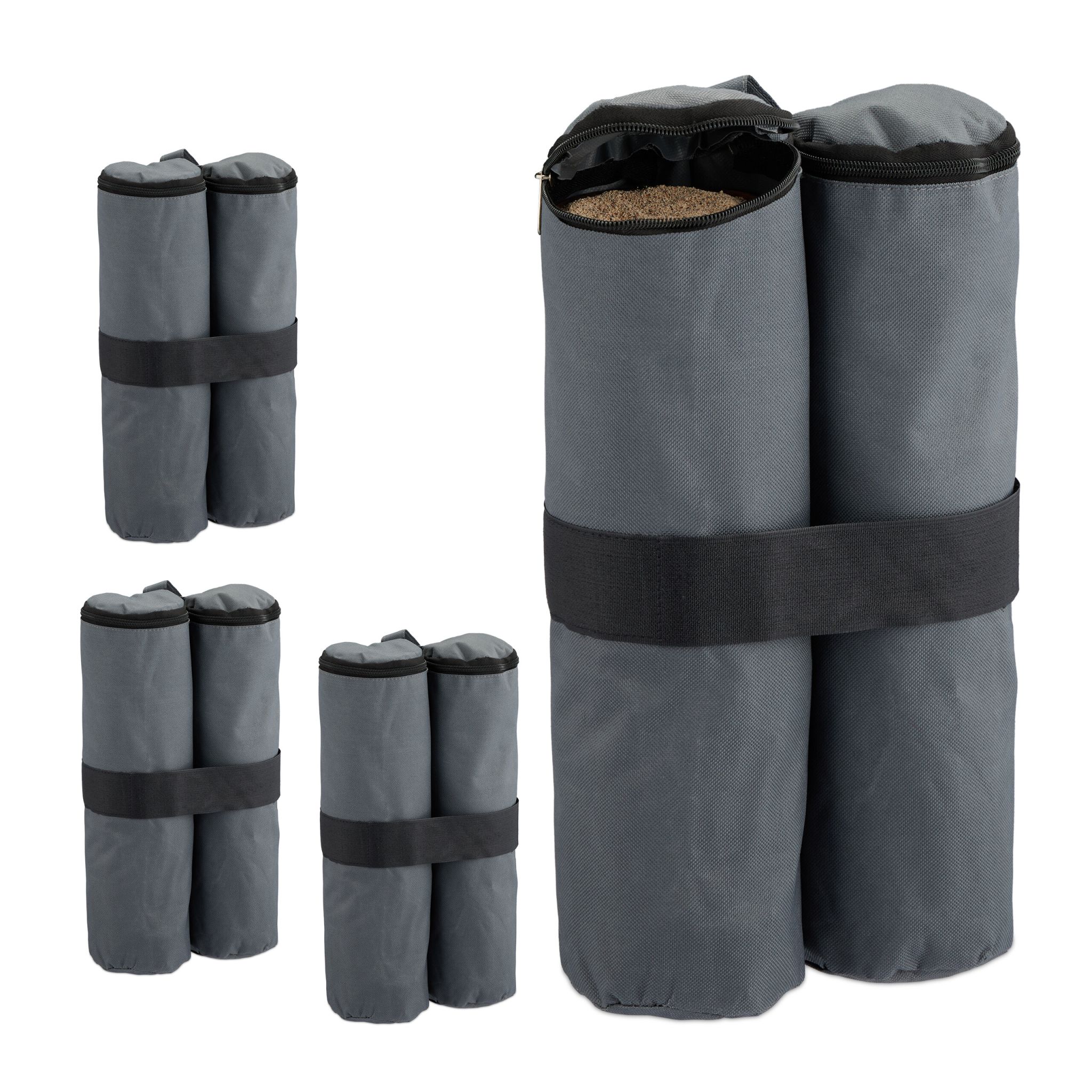 Pavillon Sandsäcke 4er-Set Anthrazit-Schwarz