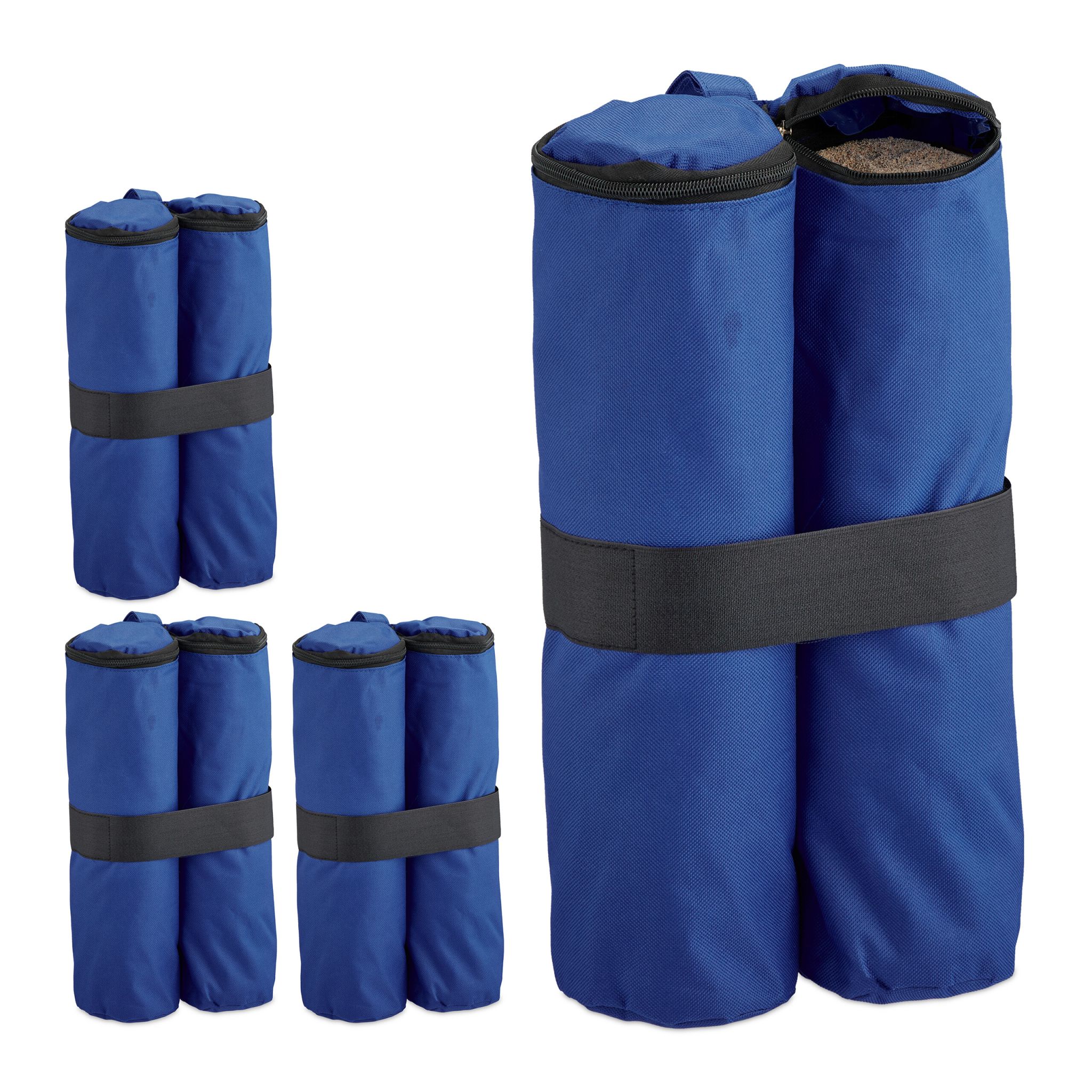 Pavillon Sandsäcke 4er-Set Blau-Schwarz