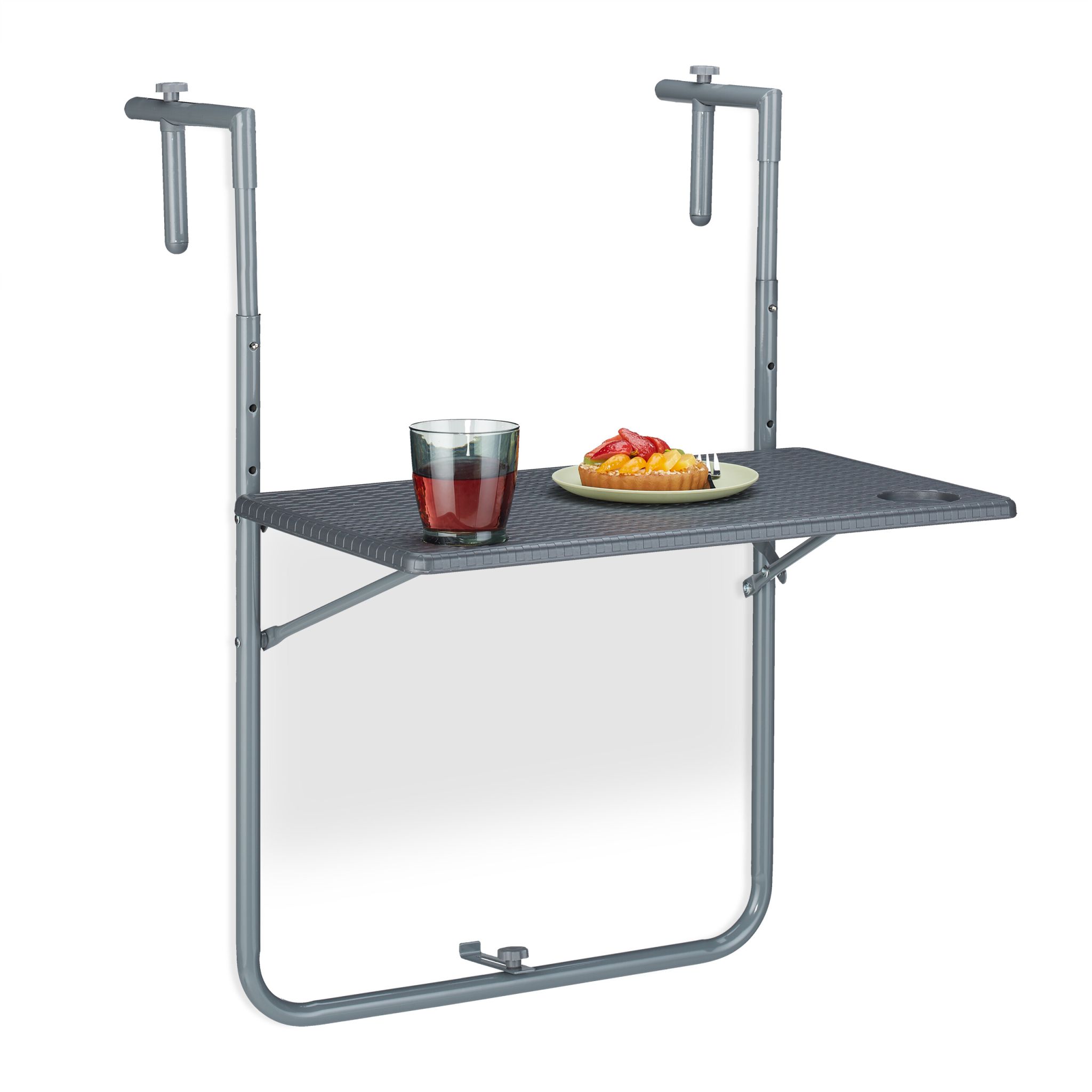 Balkonhängetisch klappbar Grau