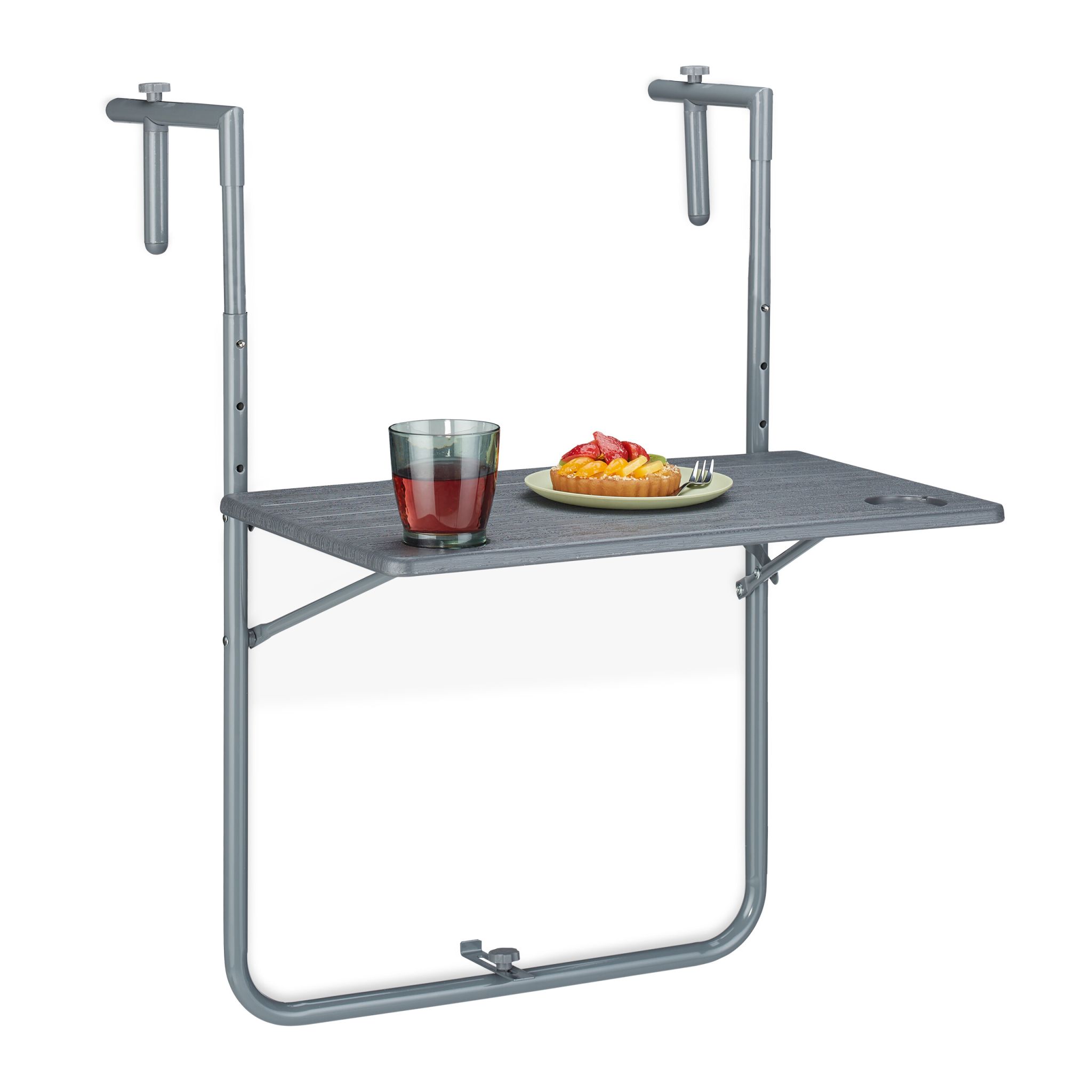 Balkonhängetisch klappbar Grau