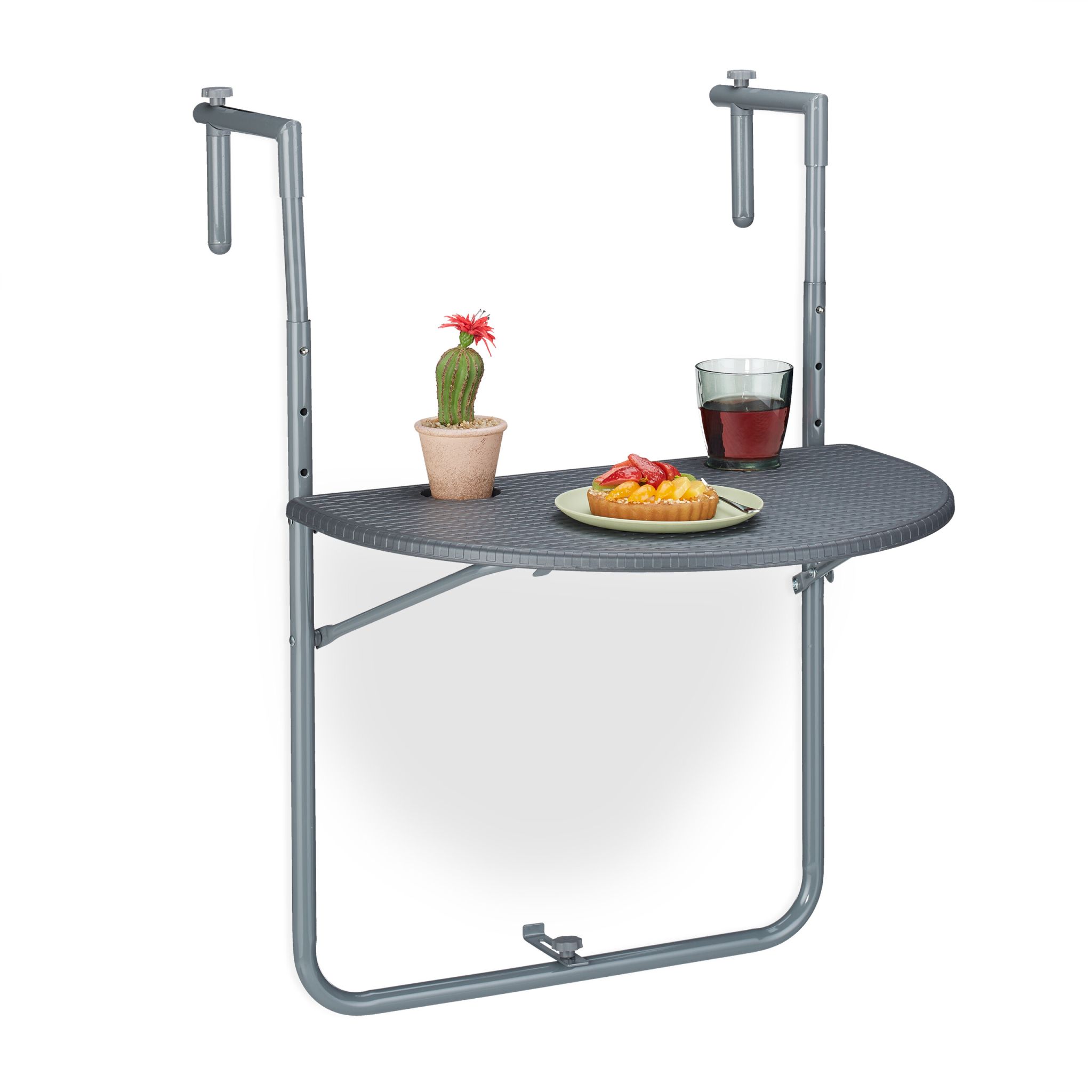 Balkonhängetisch klappbar Grau