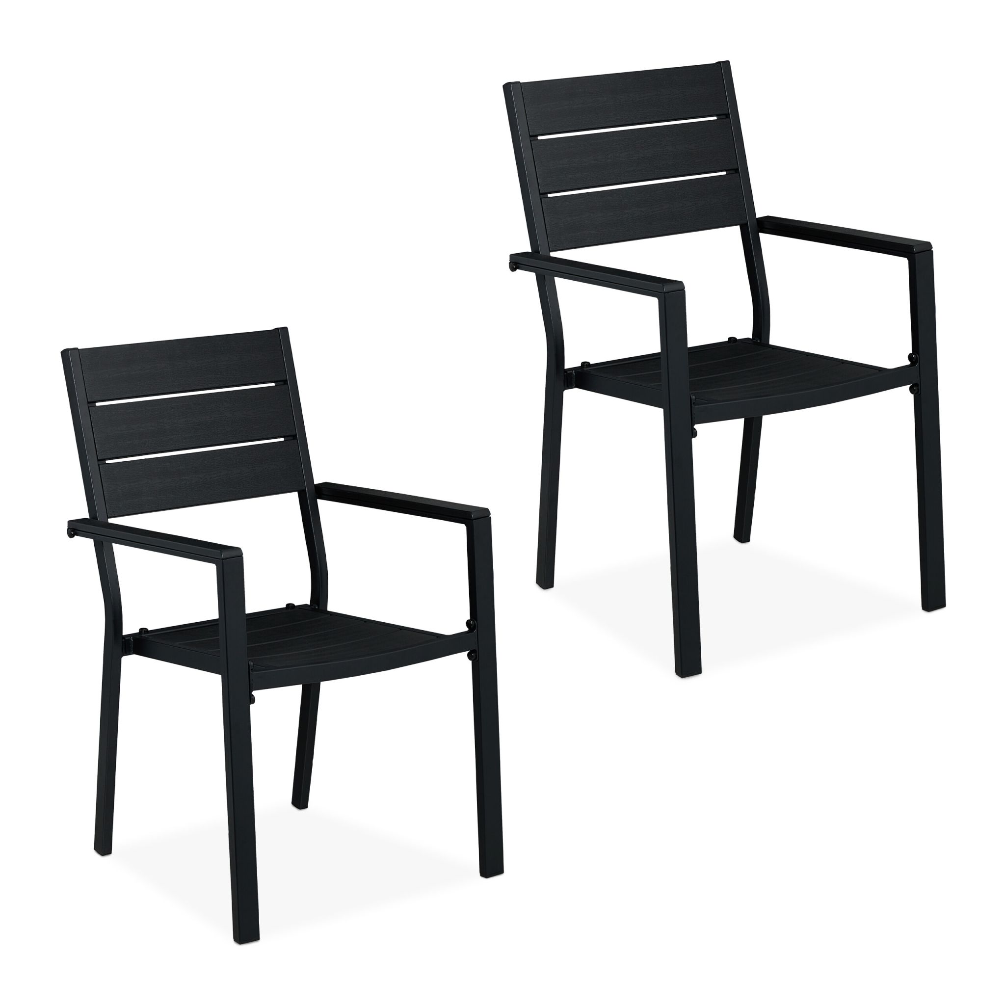 Gartenstuhl 2er-Set Schwarz