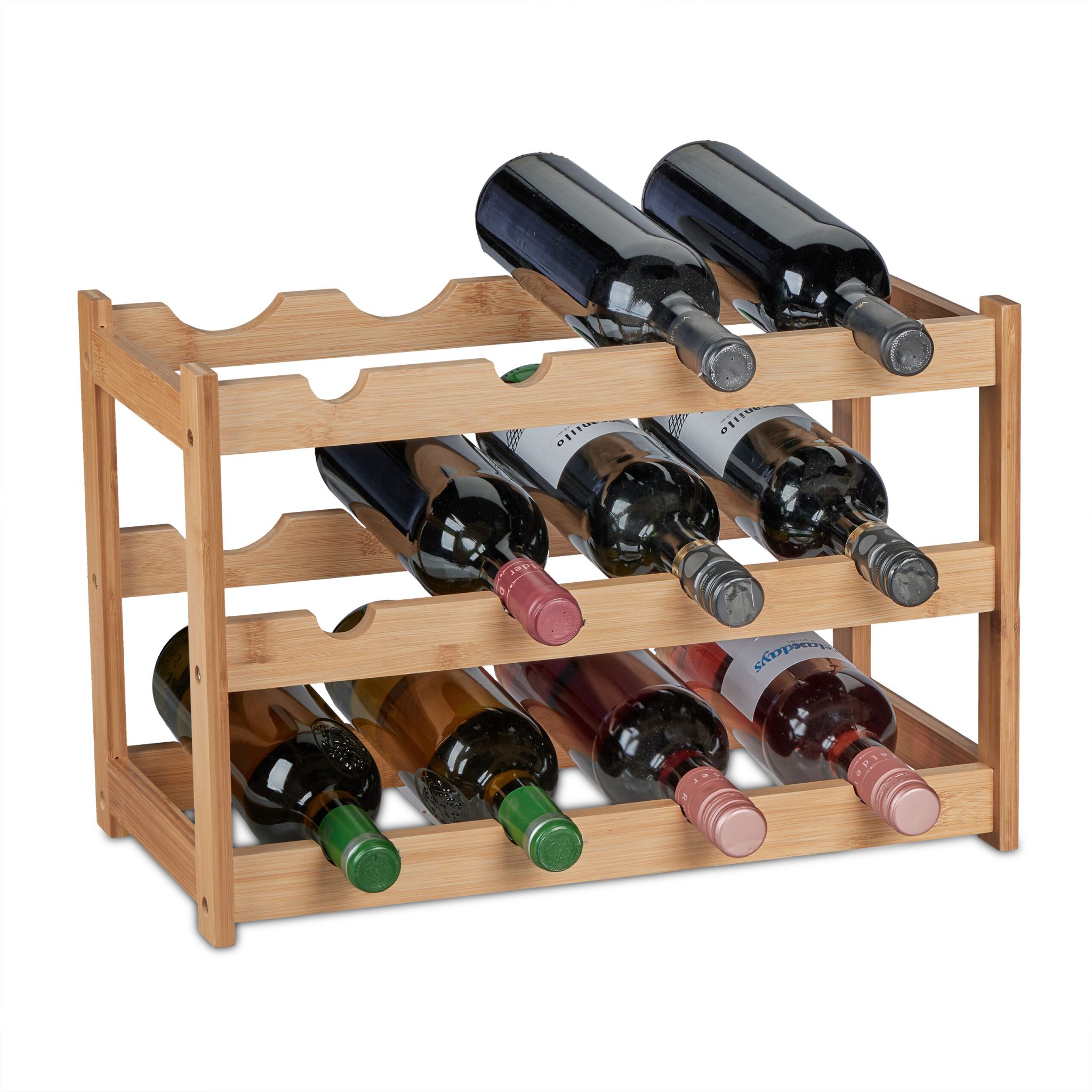 Weinregal für 12 Flaschen Hellbraun