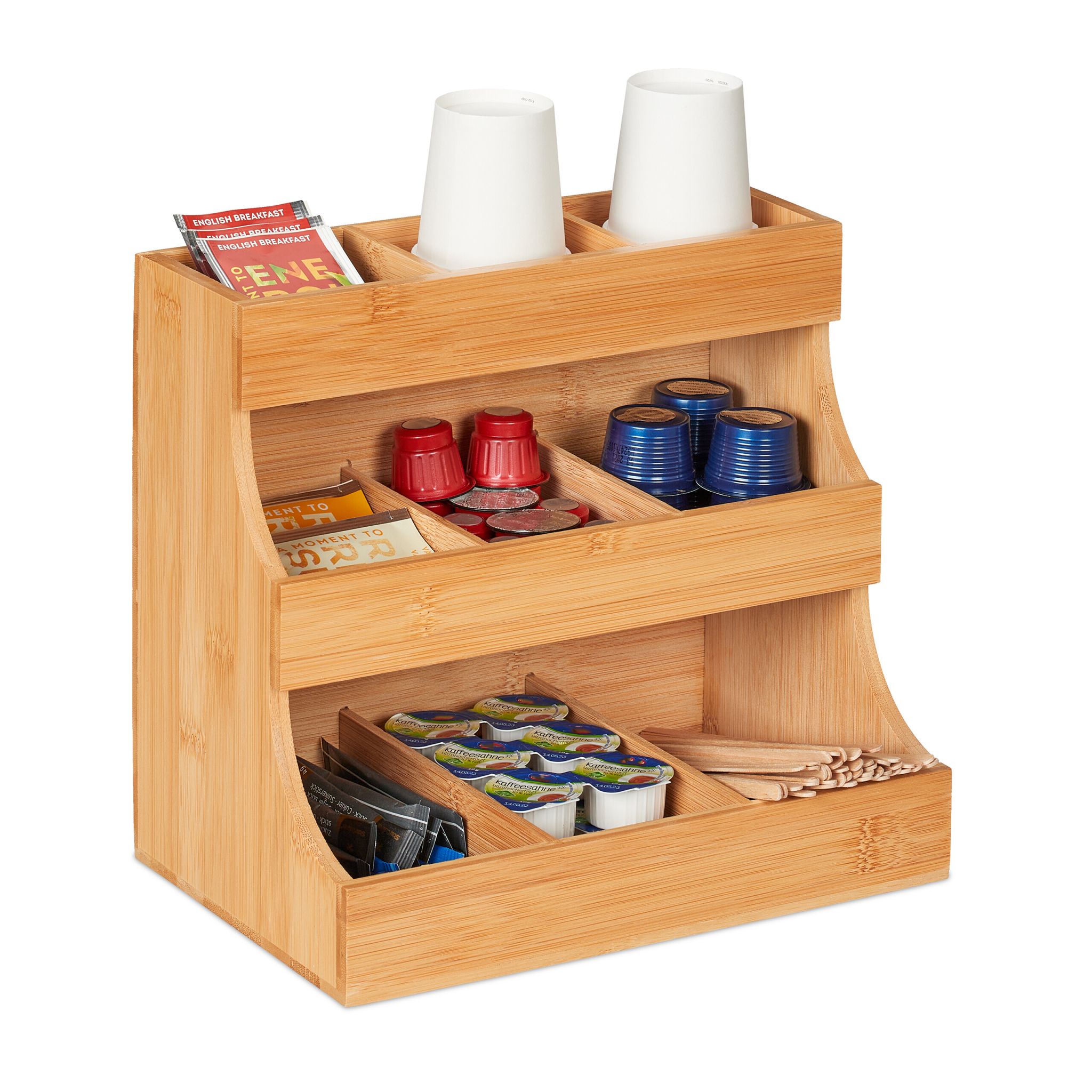 Kaffee Organizer 9 Fächer Hellbraun