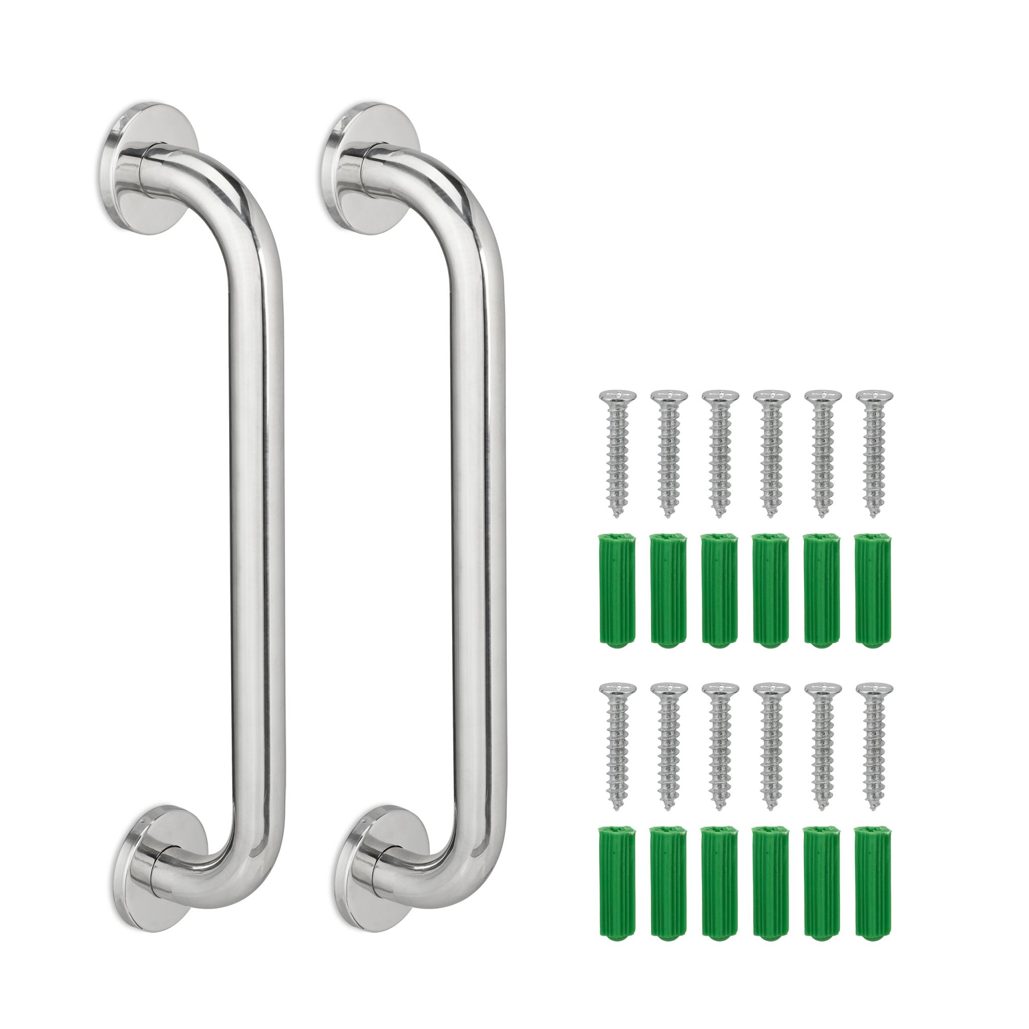 Haltegriffe 2er-Set Edelstahl Silber