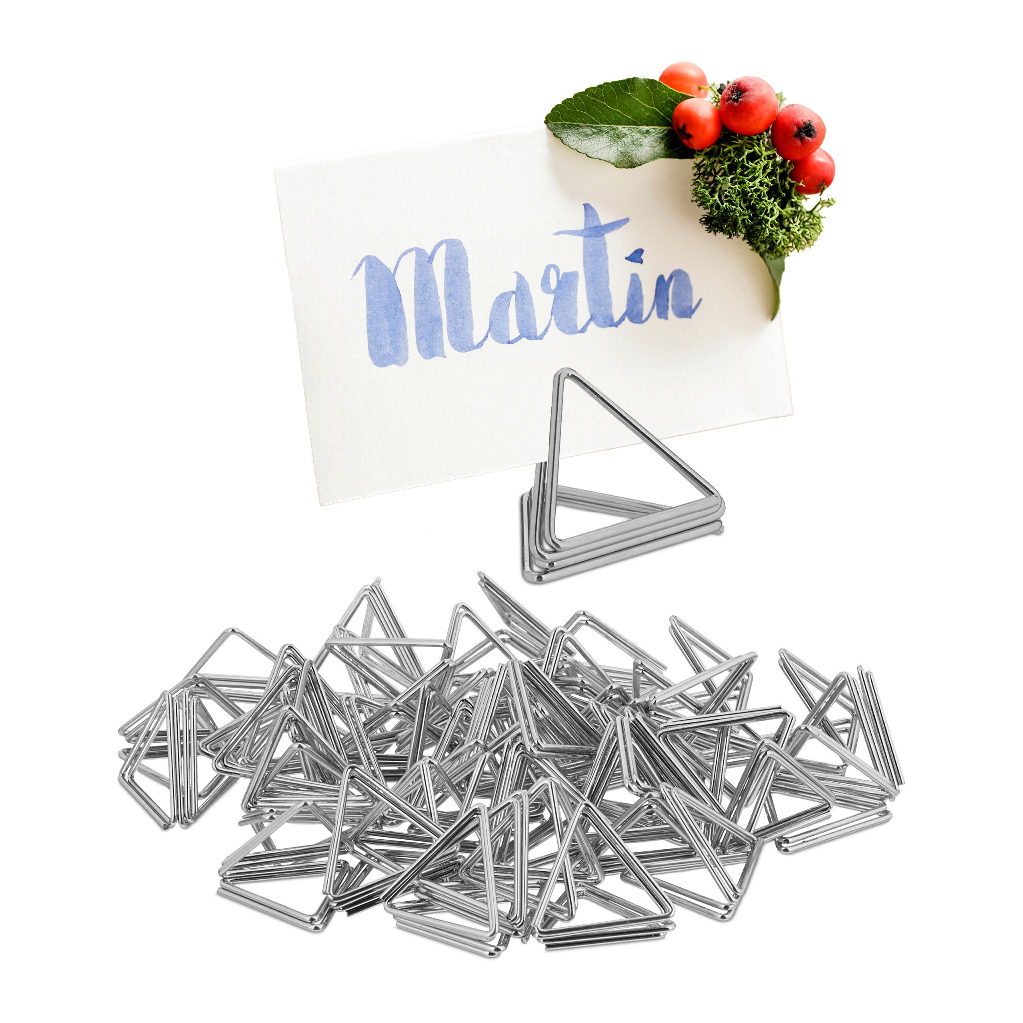 Tischkartenhalter Dreieck 48er-Set Silber