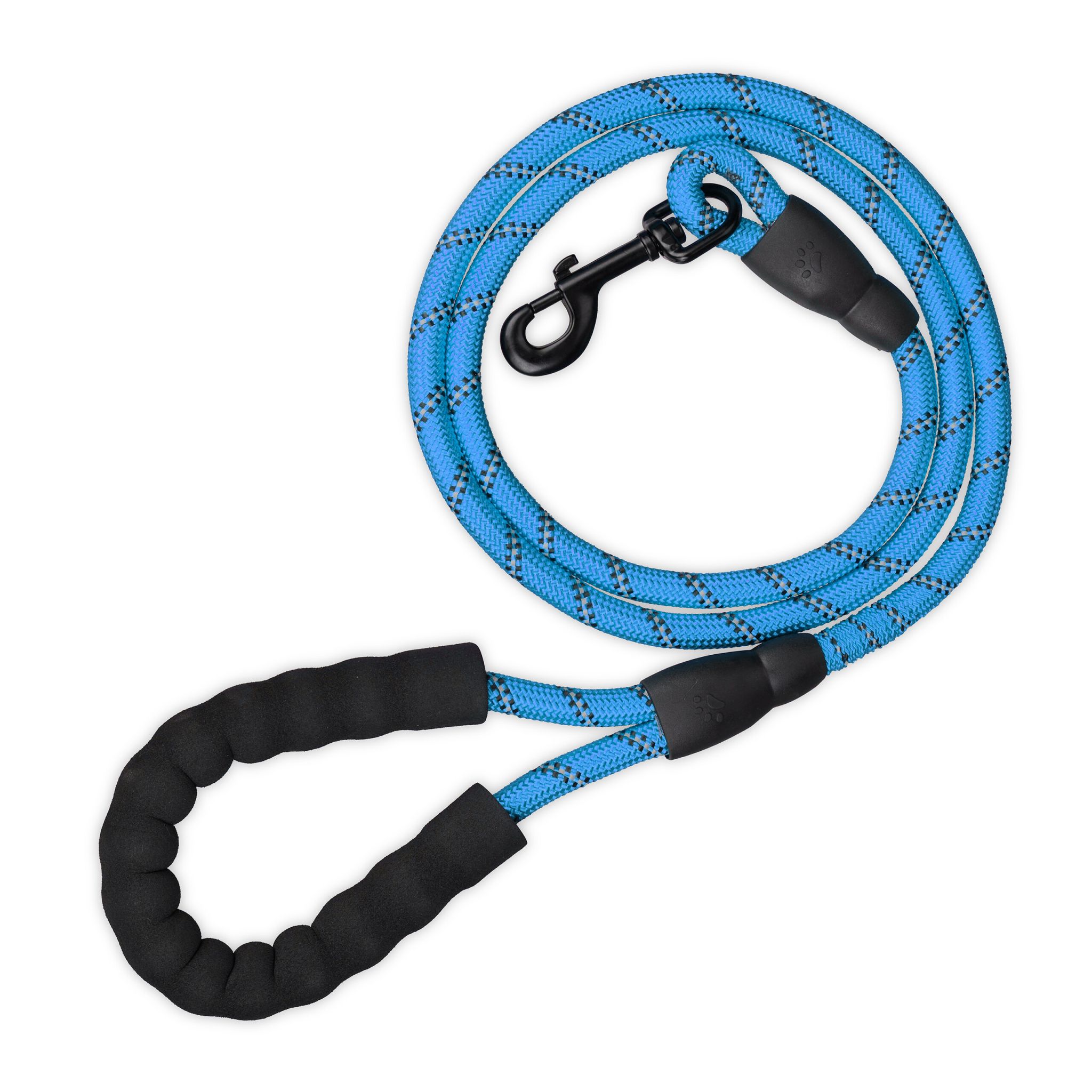 Gepolsterte Hundeleine blau 150cm Blau-Schwarz-Grau