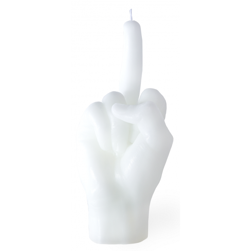 Kerze F*ck you Weiss