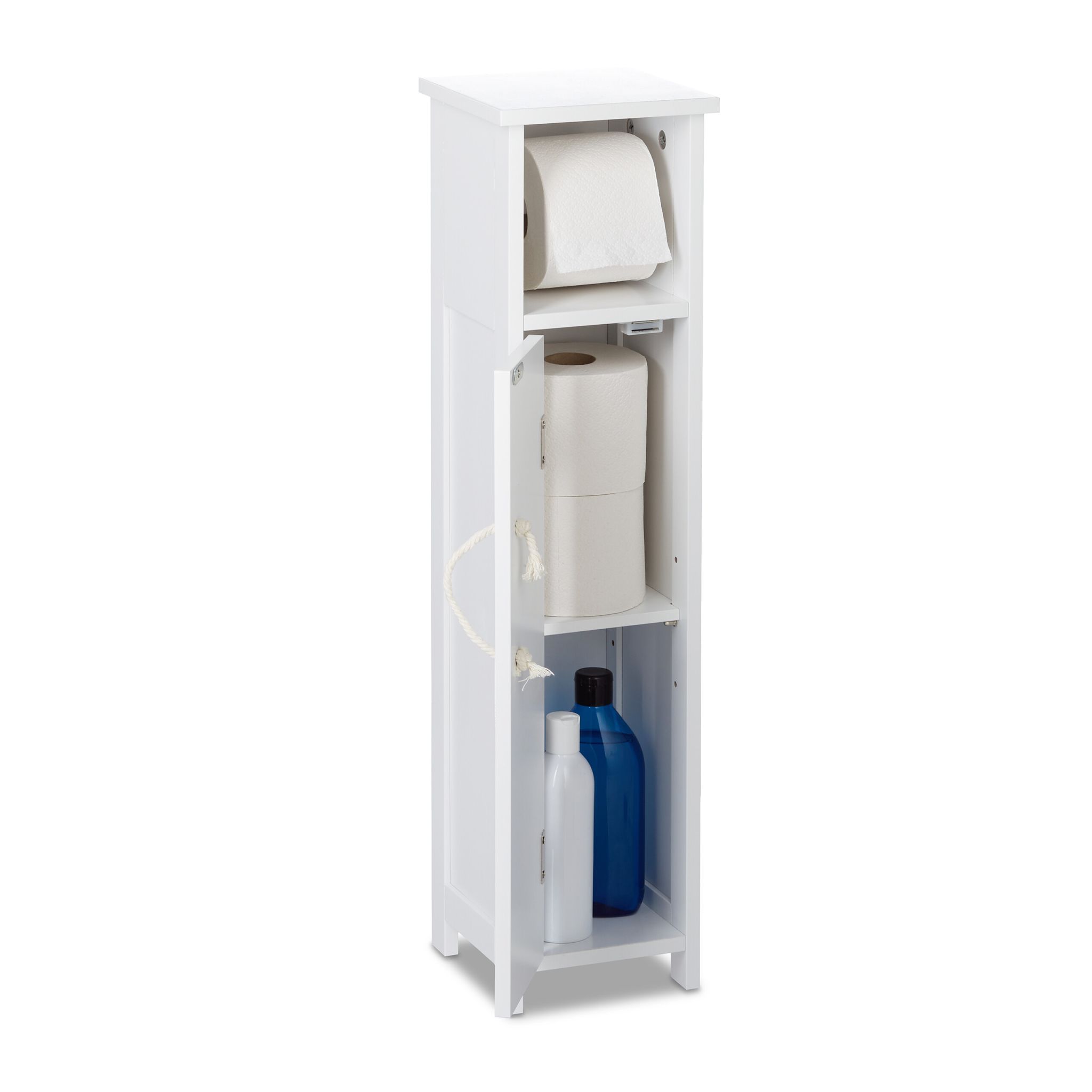 Stehender Toilettenpapierhalter in Weiss Weiss