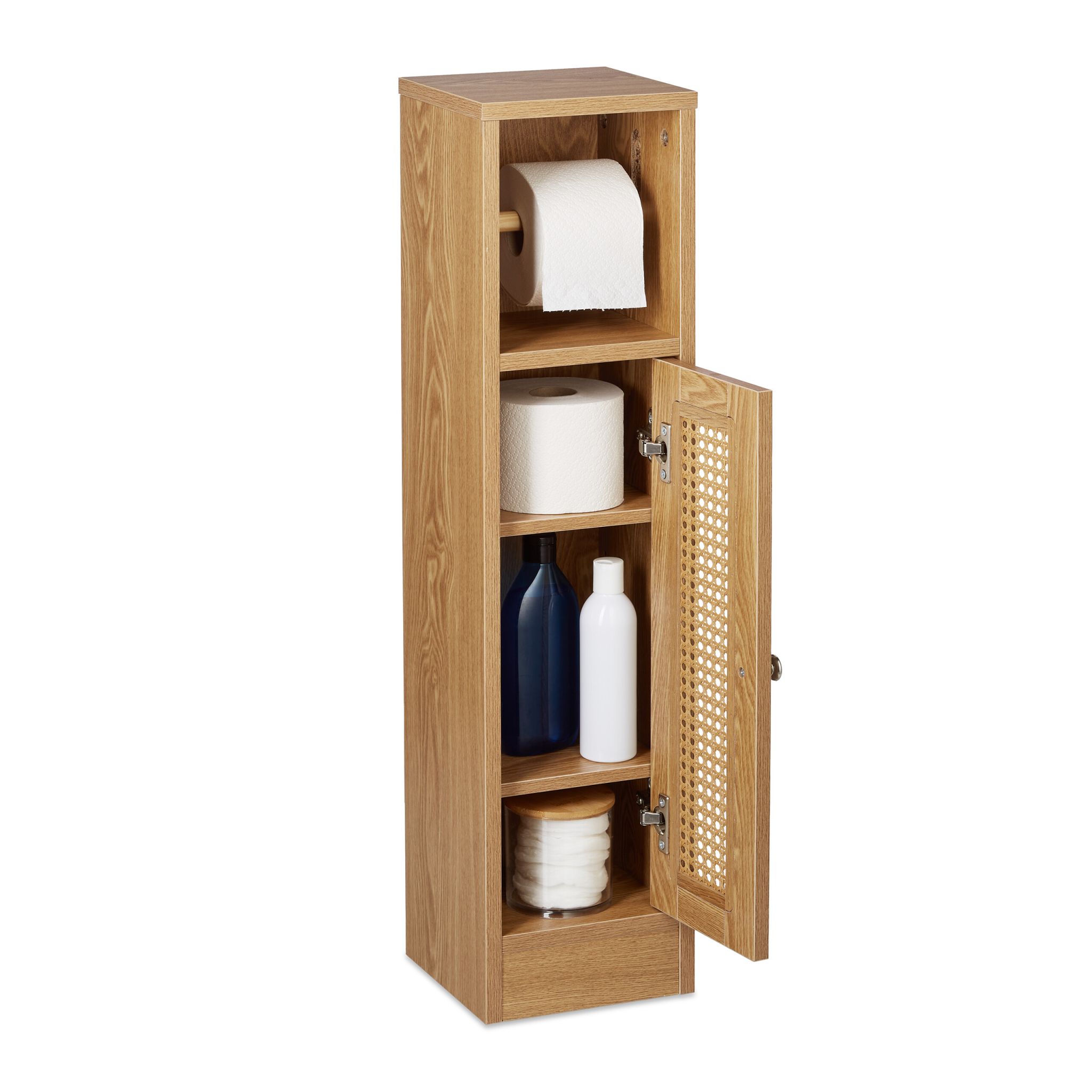 Toilettenpapierhalter stehend Holzoptik Hellbraun